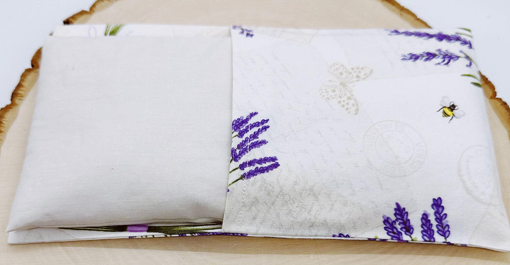 Handmade Lavender Eye Pillow: Weighted Flax Seed, Washable Cotton Cover