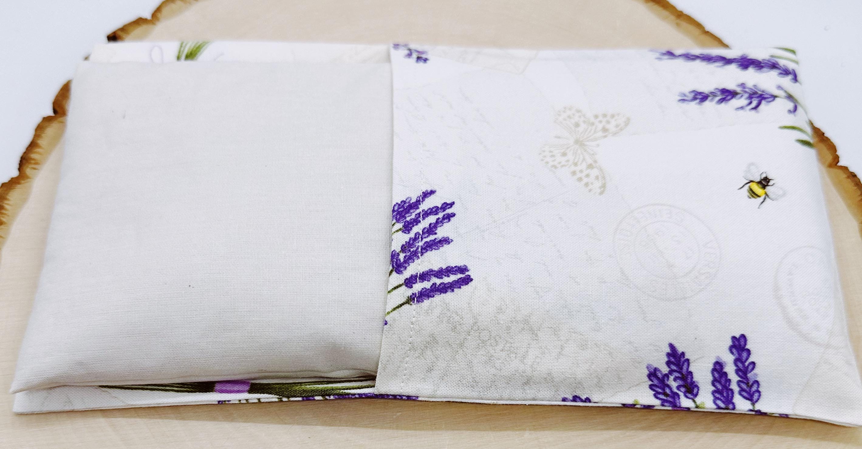 Handmade Lavender Eye Pillow: Weighted Flax Seed, Washable Cotton Cover