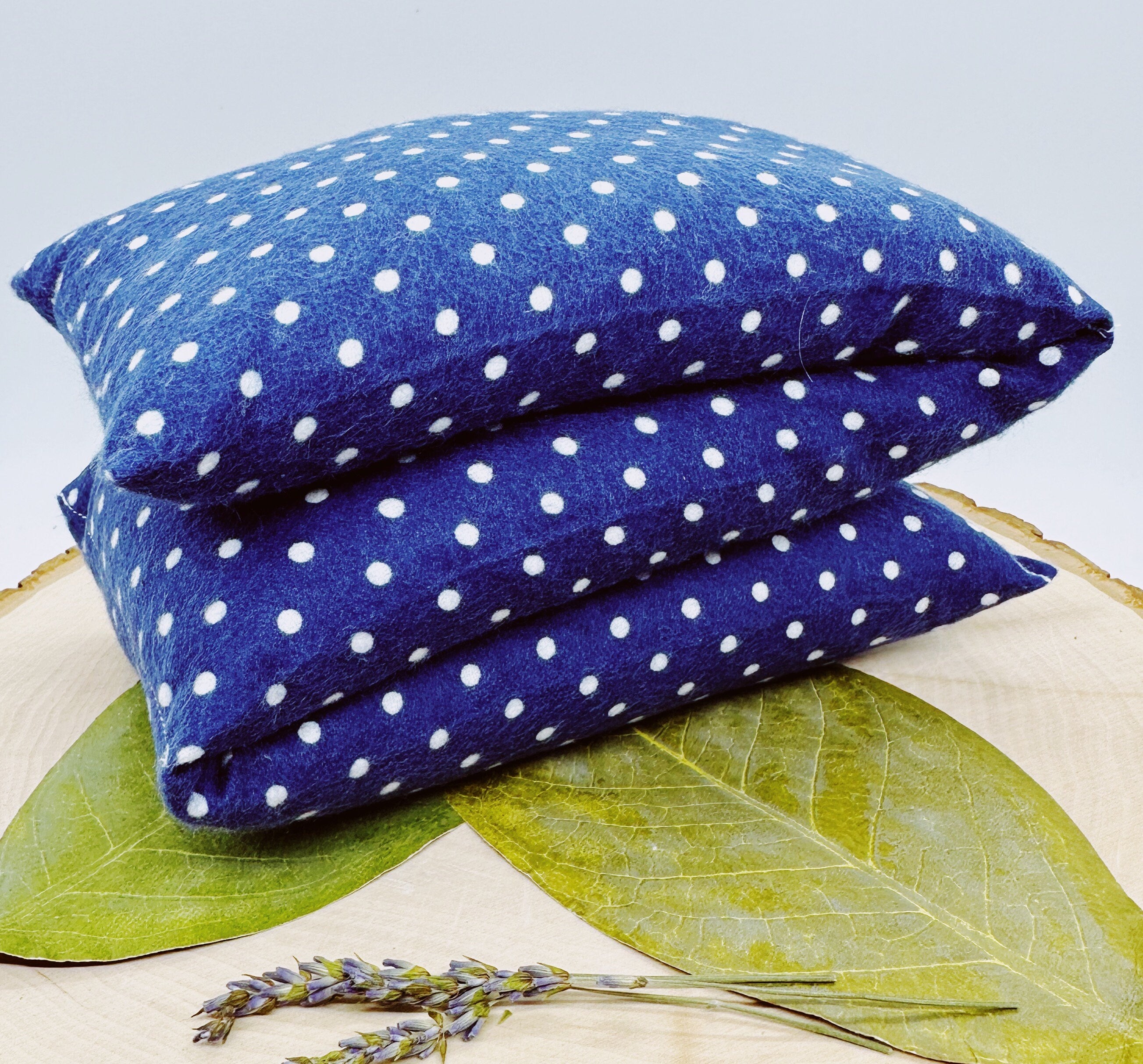 Lavender Neck Wrap Hot and Cold Therapy Navy Polka Dots