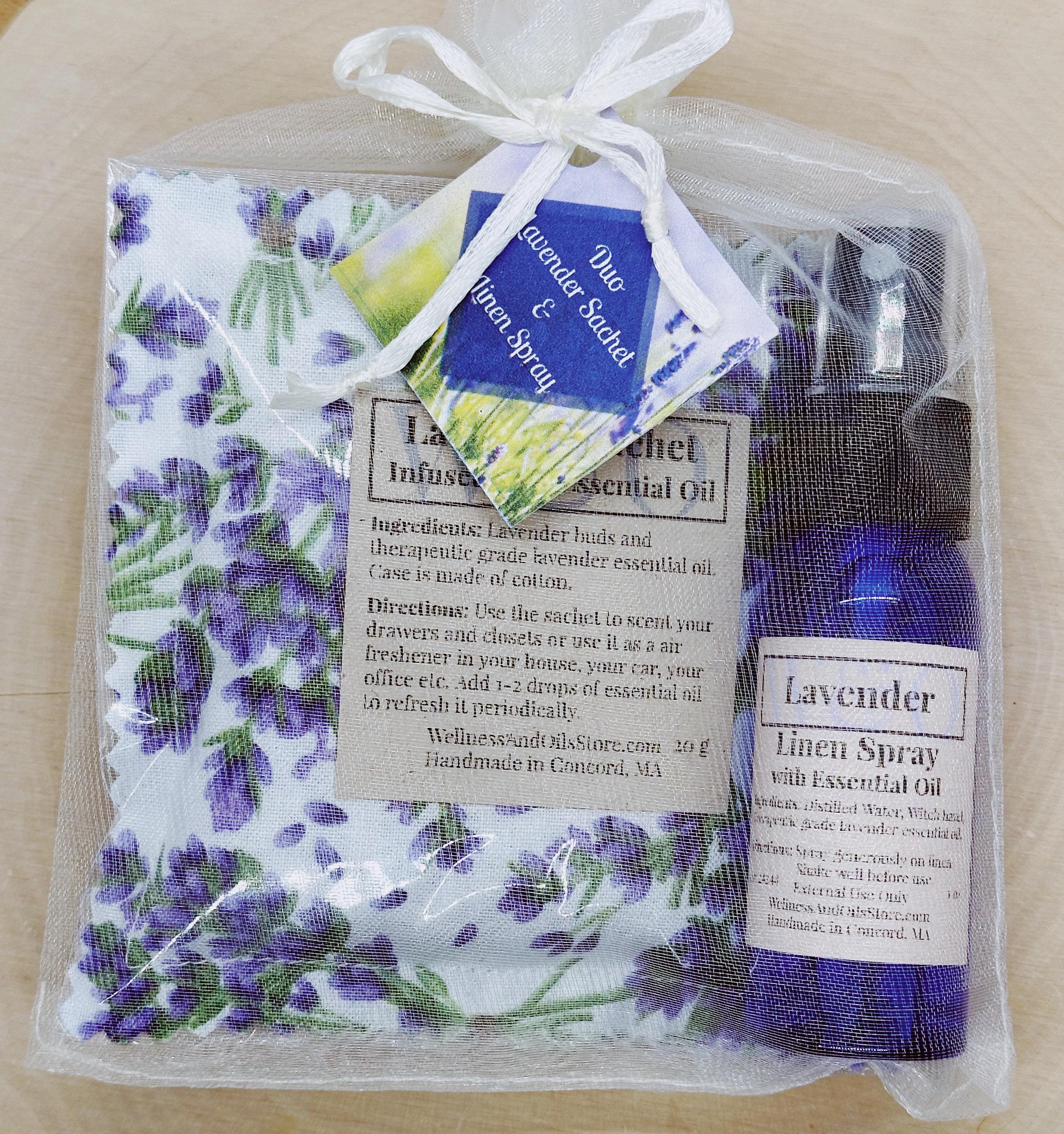 Gift Set with Essential Oil Products, Sachets and Linen Spray