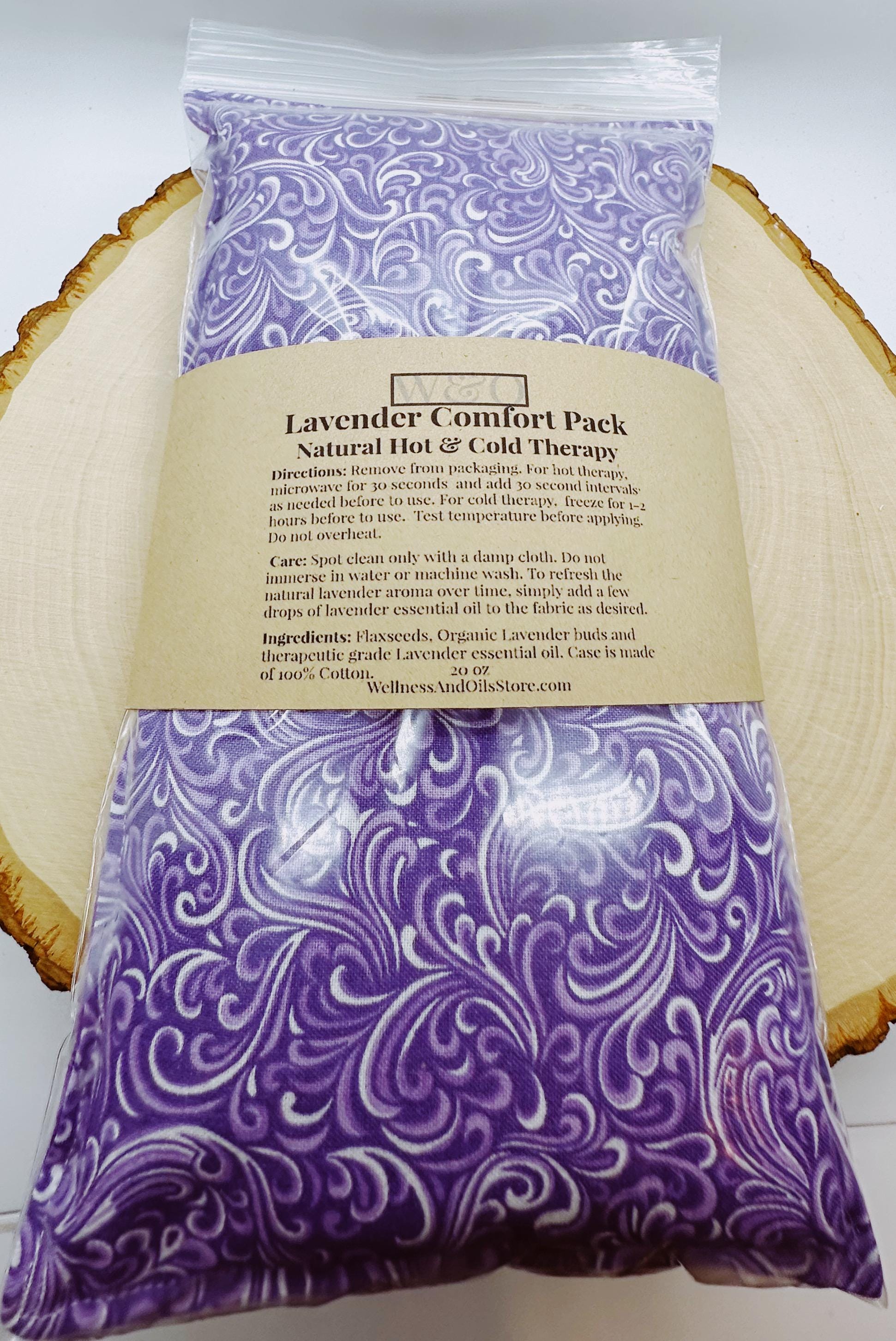 Lavender Flaxseed Comfort Pillow, Hot Cold Therapy Pack, Purple Swirls