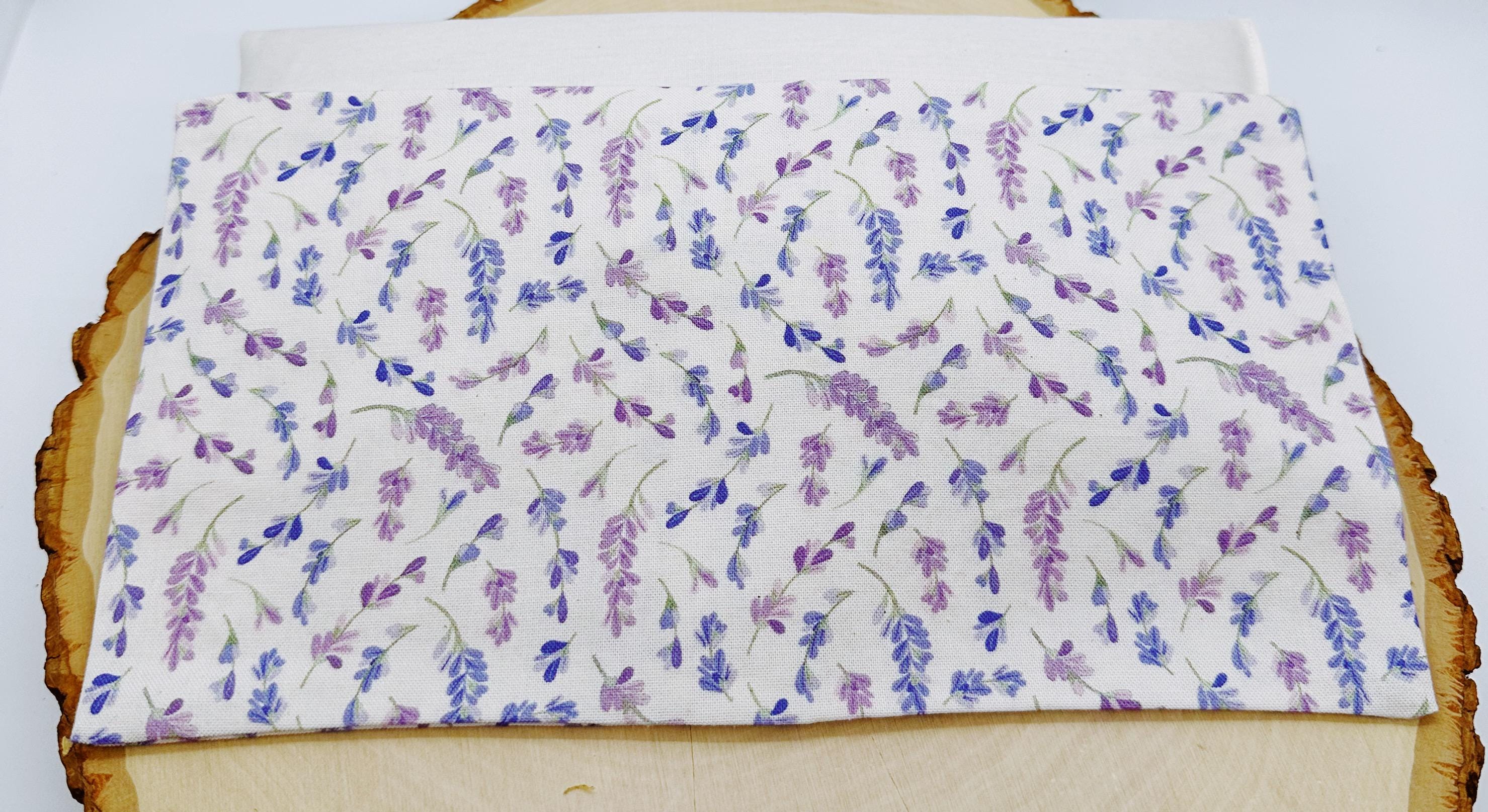 Handmade Weighted Lavender Eye Pillow for Yoga, Headache Relief, Washable Cover, Lavender flowers beige