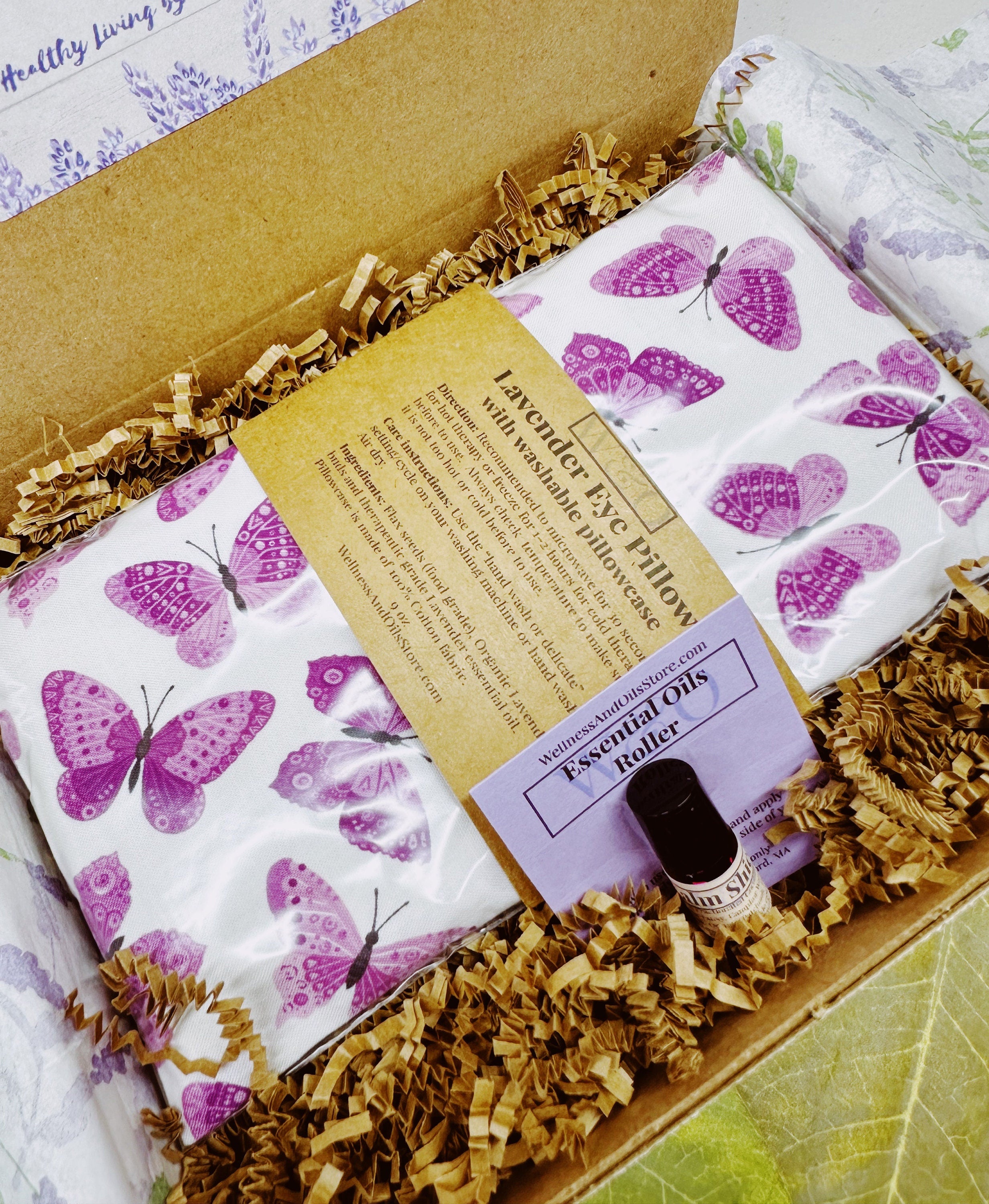 Lavender Eye Pillow and Essential Oil Duo for Aromatherapy and Relaxation