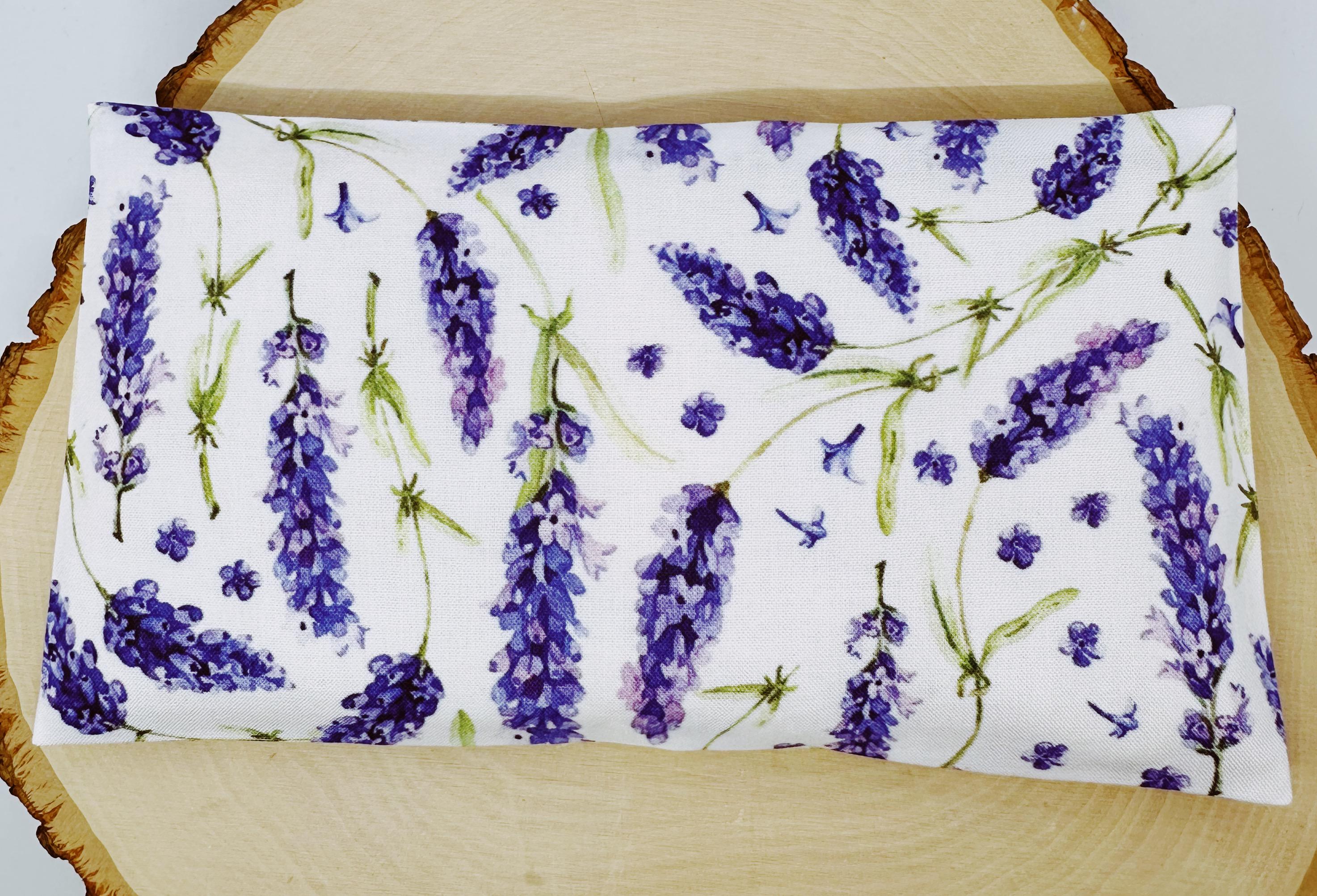 Handmade Lavender Eye Pillow: Weighted Cotton, Headache & Stress Relief, More Lavender White