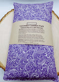Lavender Flaxseed Comfort Pillow, Hot Cold Therapy Pack, Purple Swirls