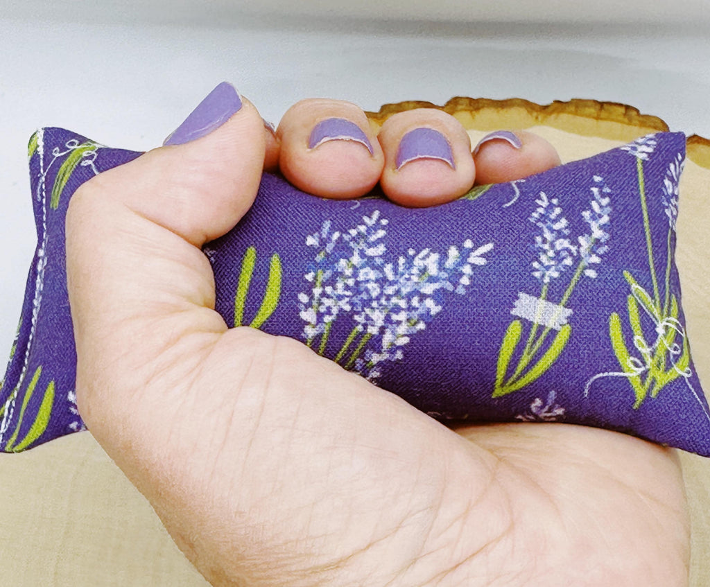 Lavender Calm Pillow, Stress Relief Aromatherapy, Hand Pillow, Lavender Field Blue