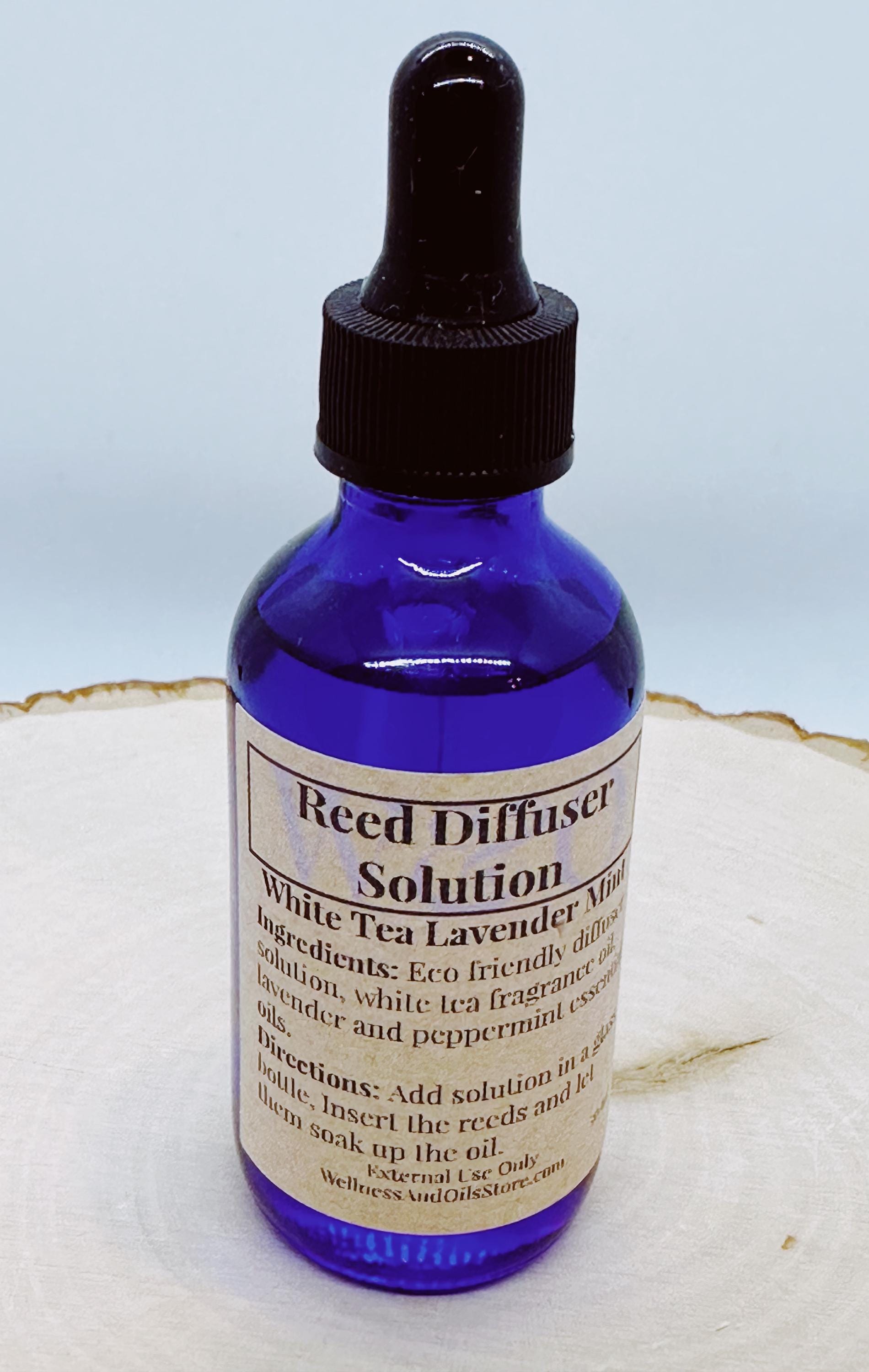 Mini Reed Diffuser: Retro Floral Aromatherapy - White Tea, Lavender & Mint