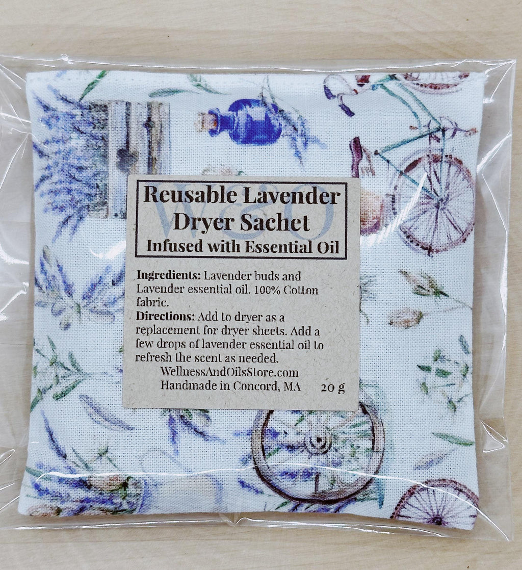 Reusable Lavender Dryer Sachet Bag for Aromatherapy and Eco-Friendly Laundry Bikes