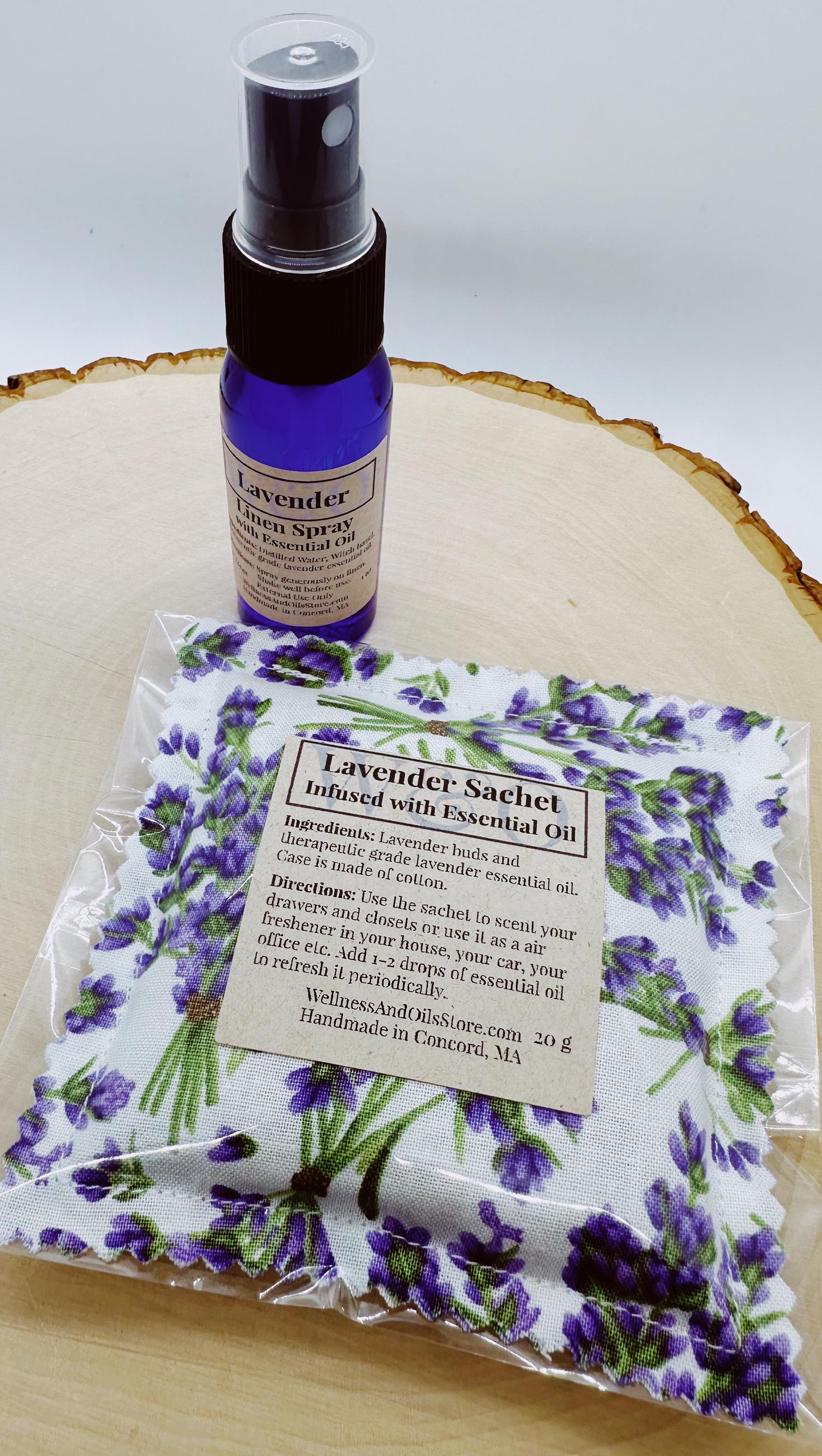 Gift Set with Essential Oil Products, Sachets and Linen Spray