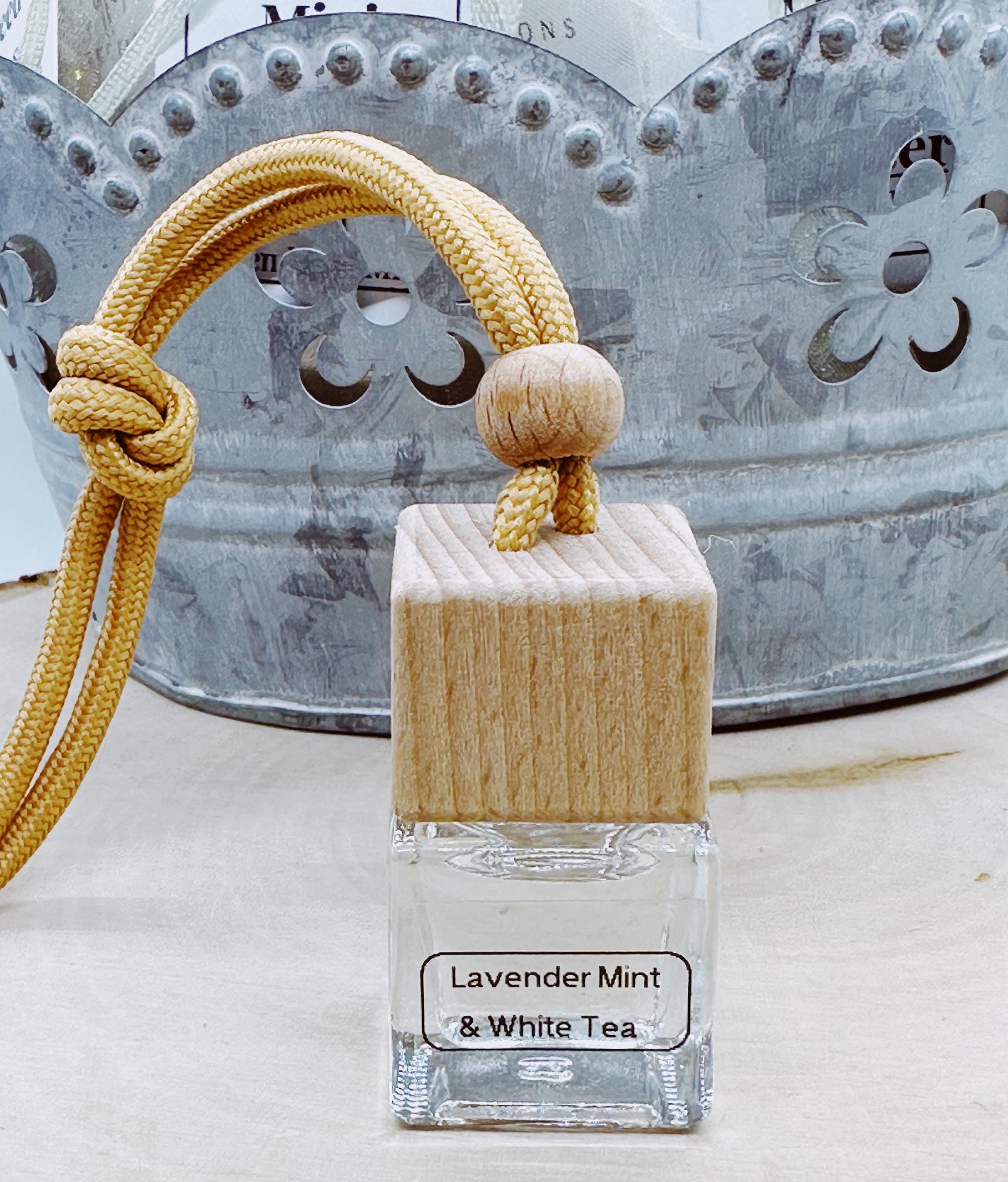 Car Reed Diffuser: Lavender, White Tea & Mint Essential Oils - Aromatherapy