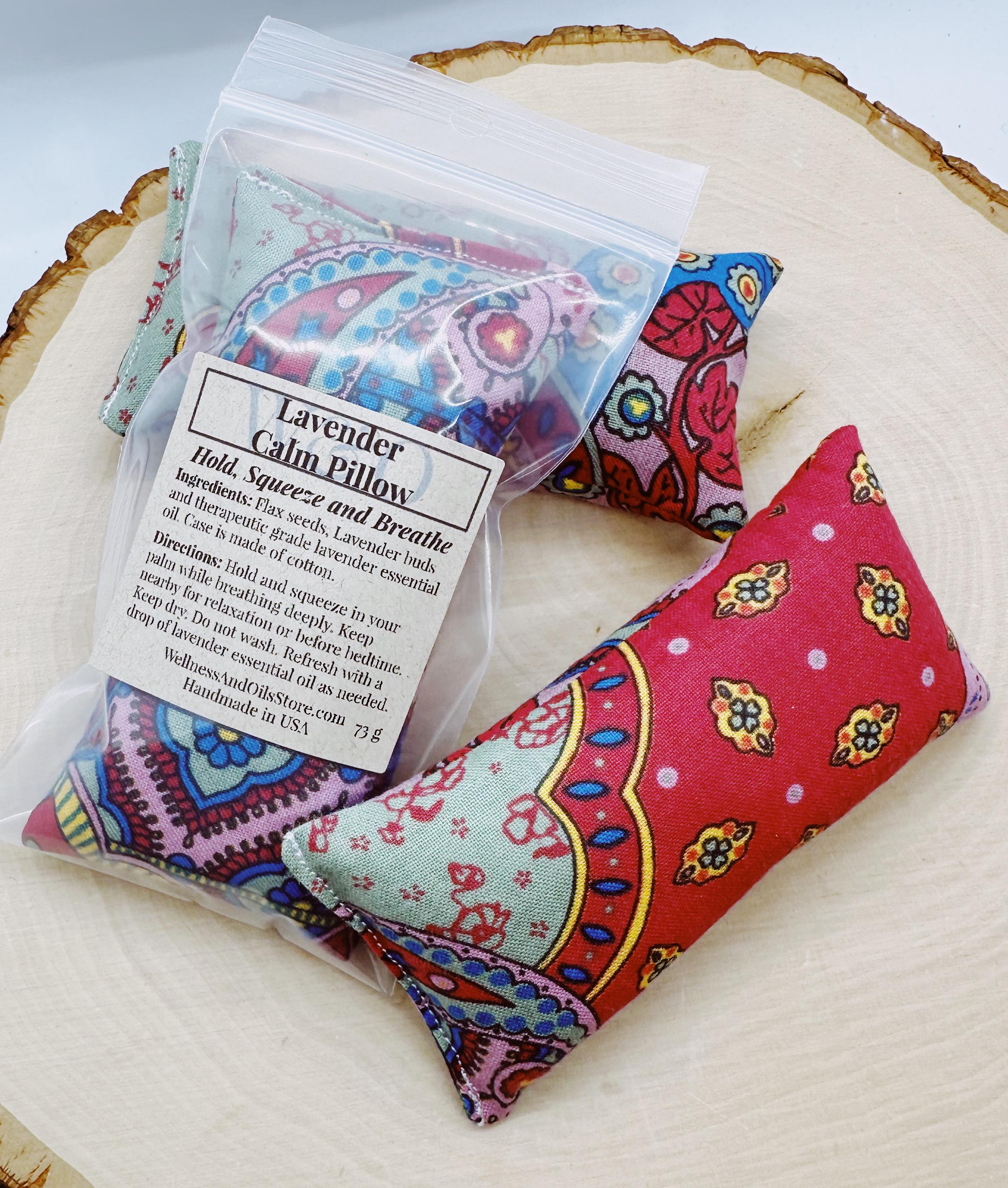 Lavender Calm Pillow, Stress Relief Aromatherapy, Hand Pillow, Provence Colorful