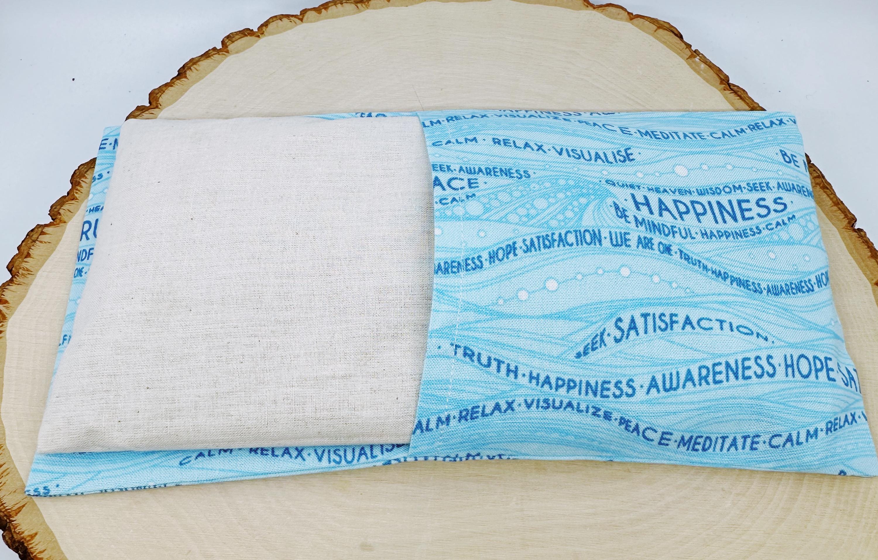 Handmade Lavender Eye Pillow: Weighted Cotton, Headache & Stress Relief, Be Mindful Blue