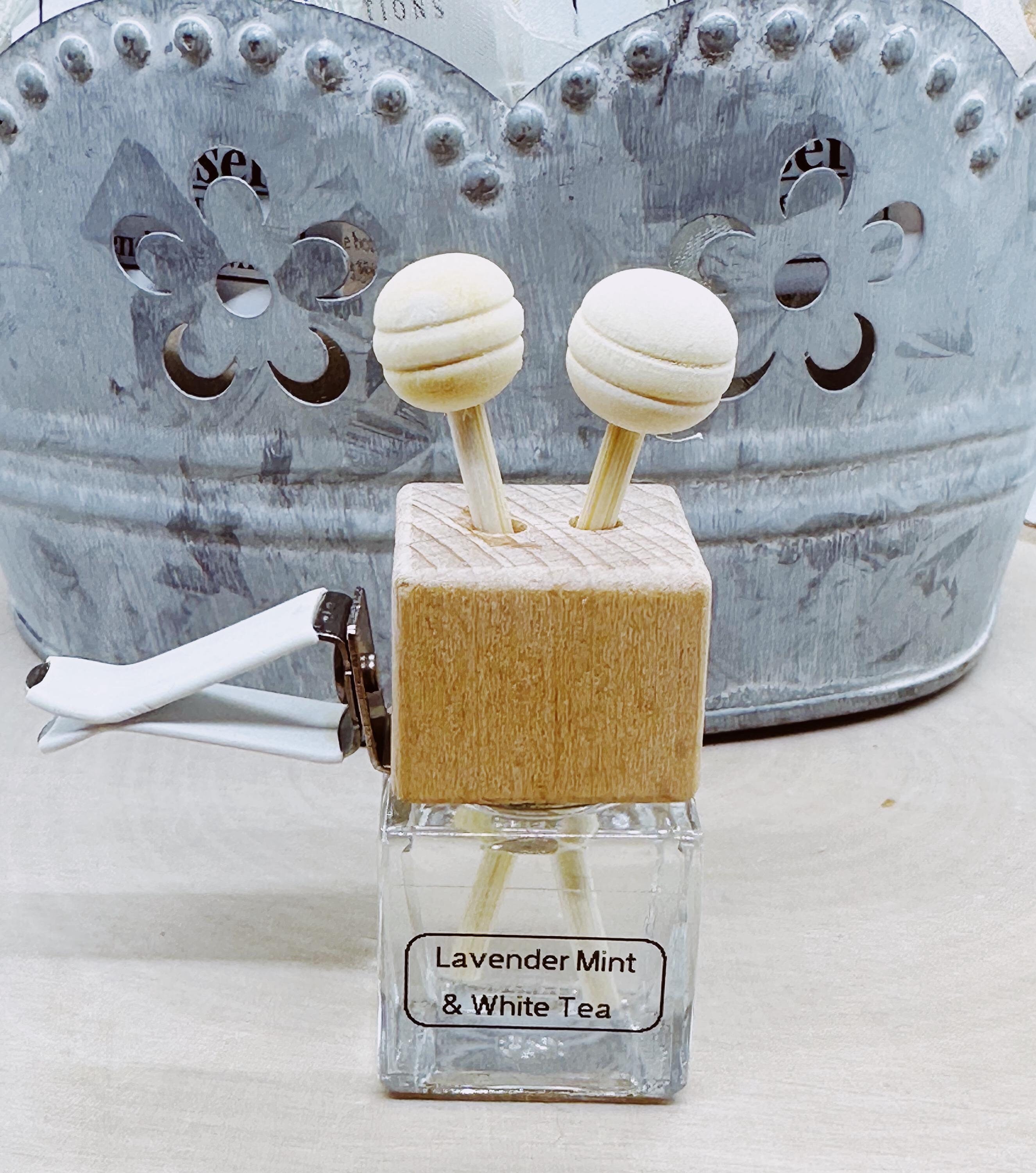 Car Reed Diffuser: Lavender, White Tea & Mint Essential Oils - Aromatherapy