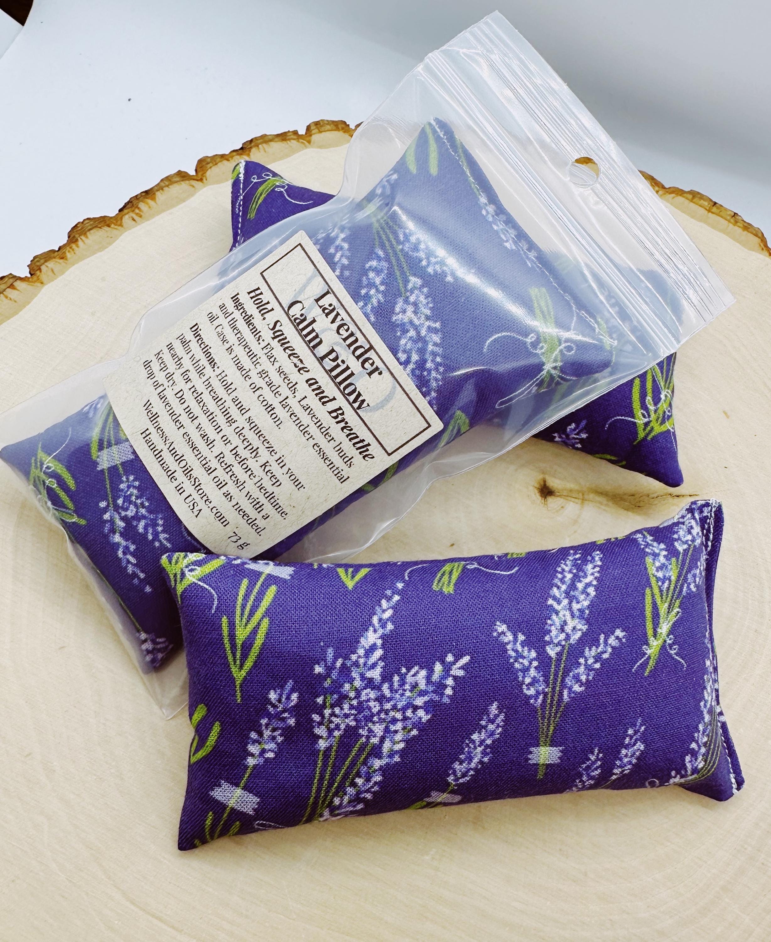 Lavender Calm Pillow, Stress Relief Aromatherapy, Hand Pillow, Lavender Field Blue