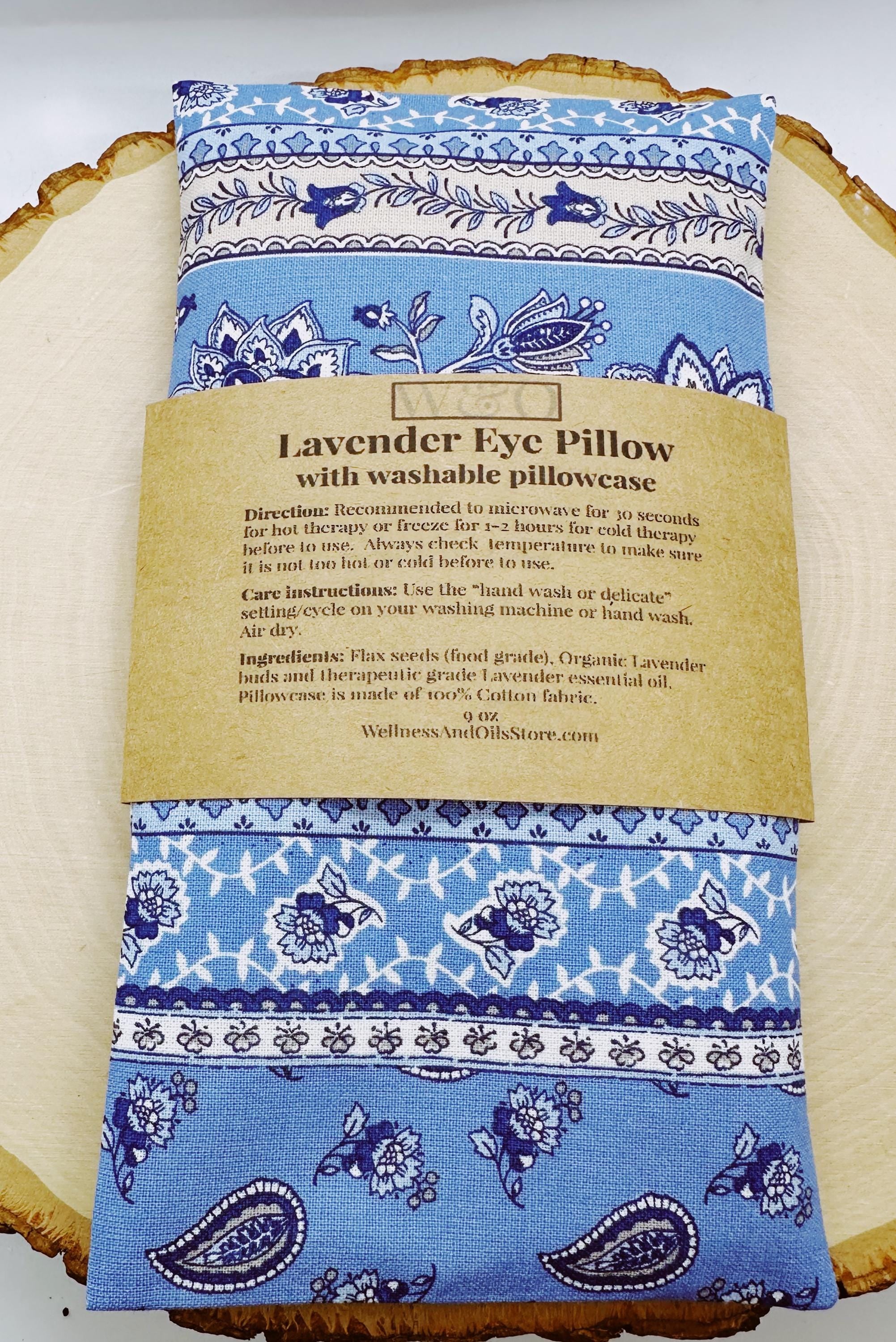 Handmade Lavender Eye Pillow: Weighted Cotton, Headache & Stress Relief, Provencal Blue