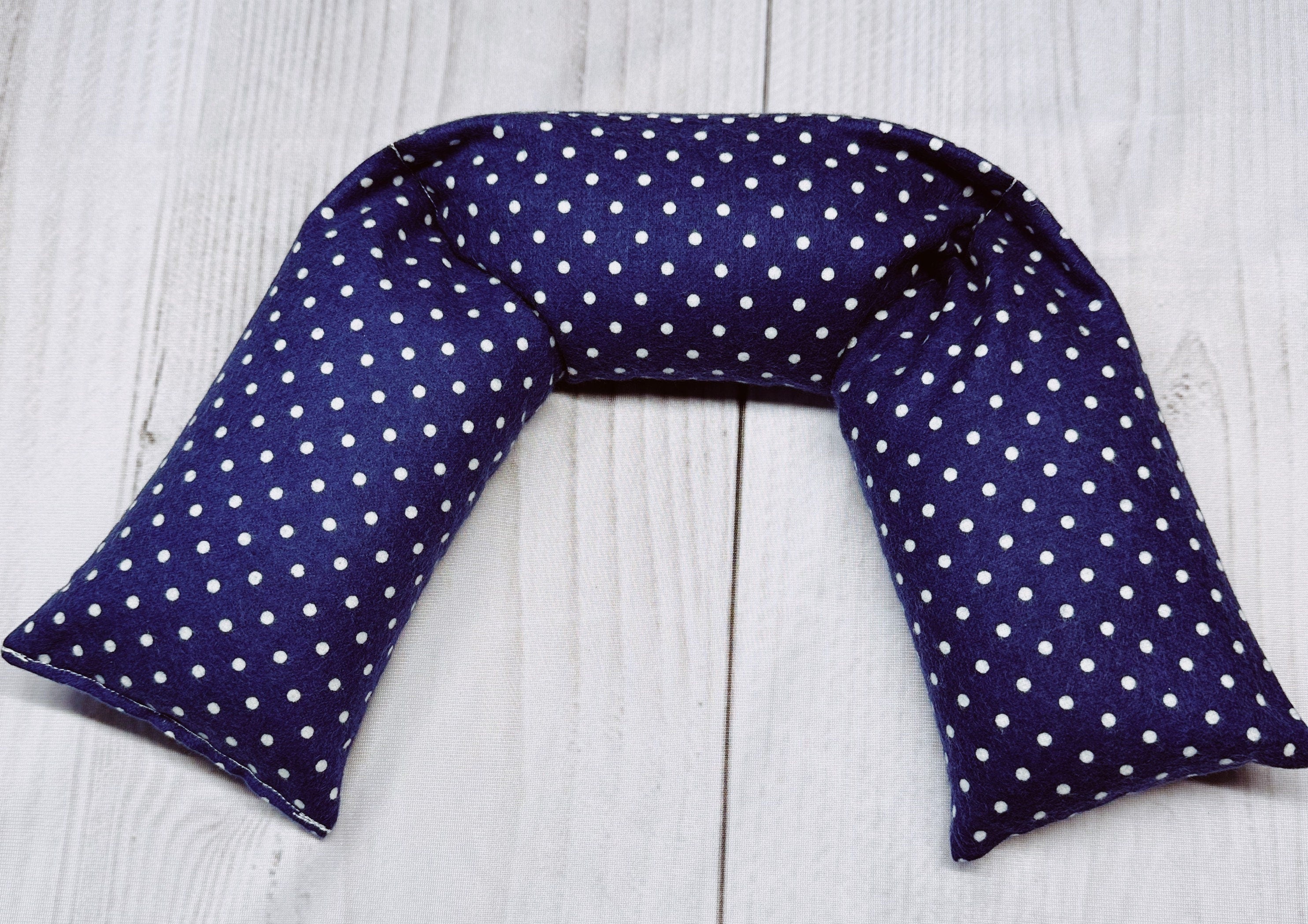 Lavender Neck Wrap Hot and Cold Therapy Navy Polka Dots