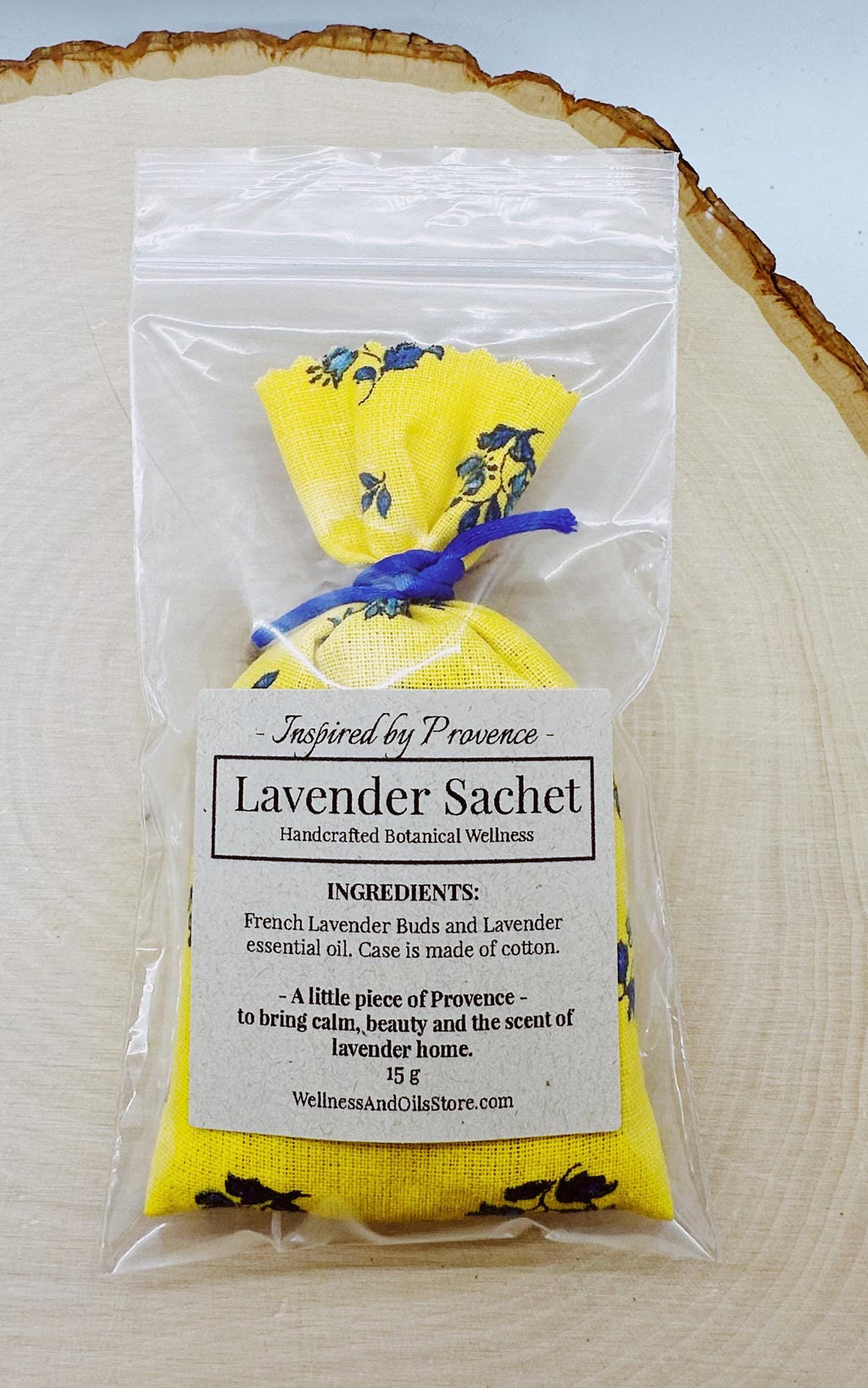 Set of 3 Handmade Provençal Lavender Sachet, French Cotton Drawer Freshener, 3 color options