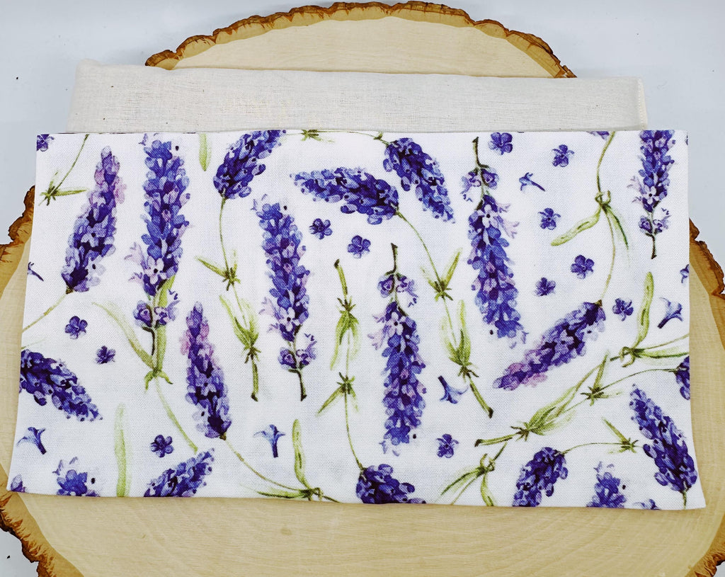 Handmade Lavender Eye Pillow: Weighted Cotton, Headache & Stress Relief, More Lavender White