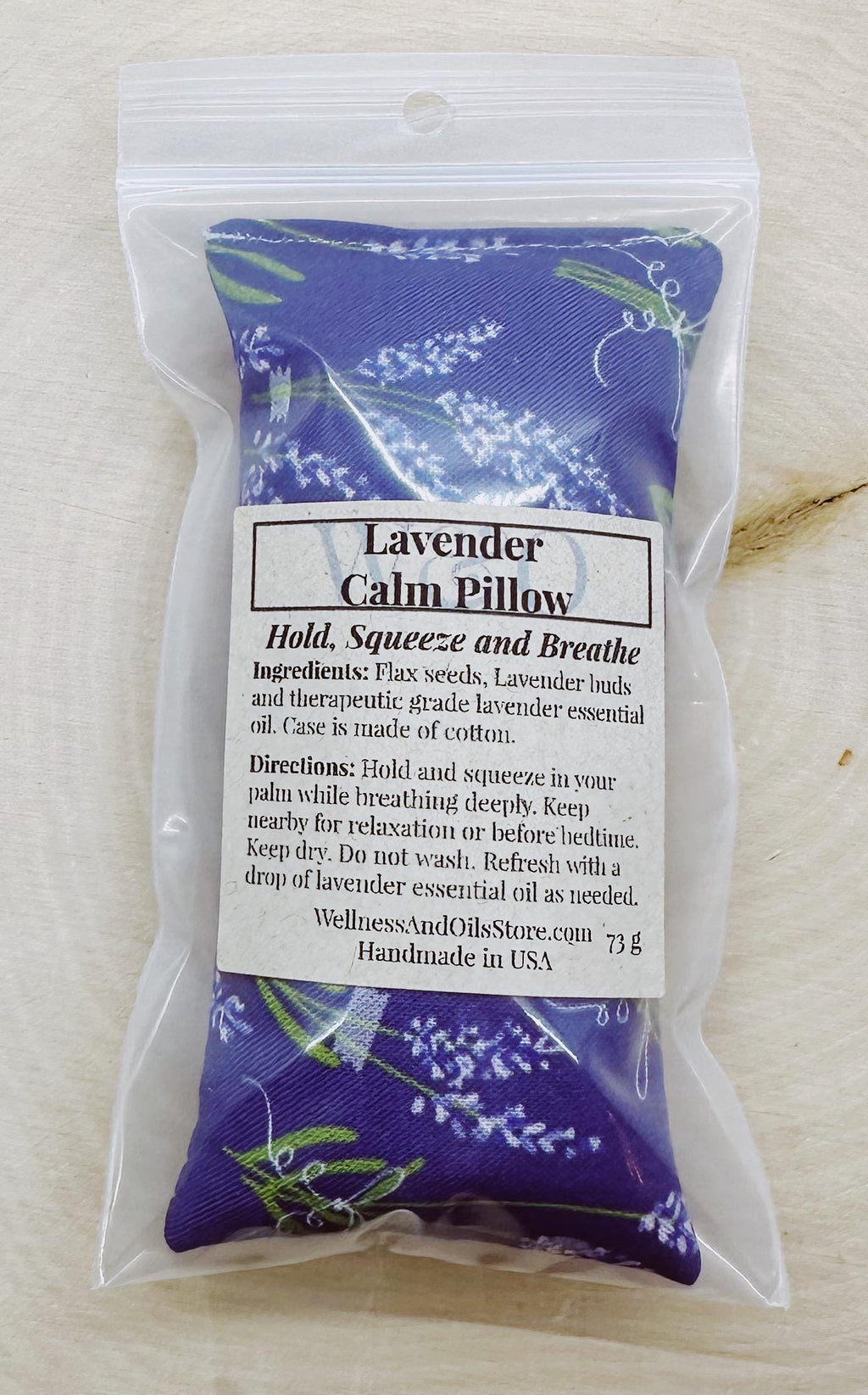 Lavender Calm Pillow, Stress Relief Aromatherapy, Hand Pillow, Lavender Field Blue