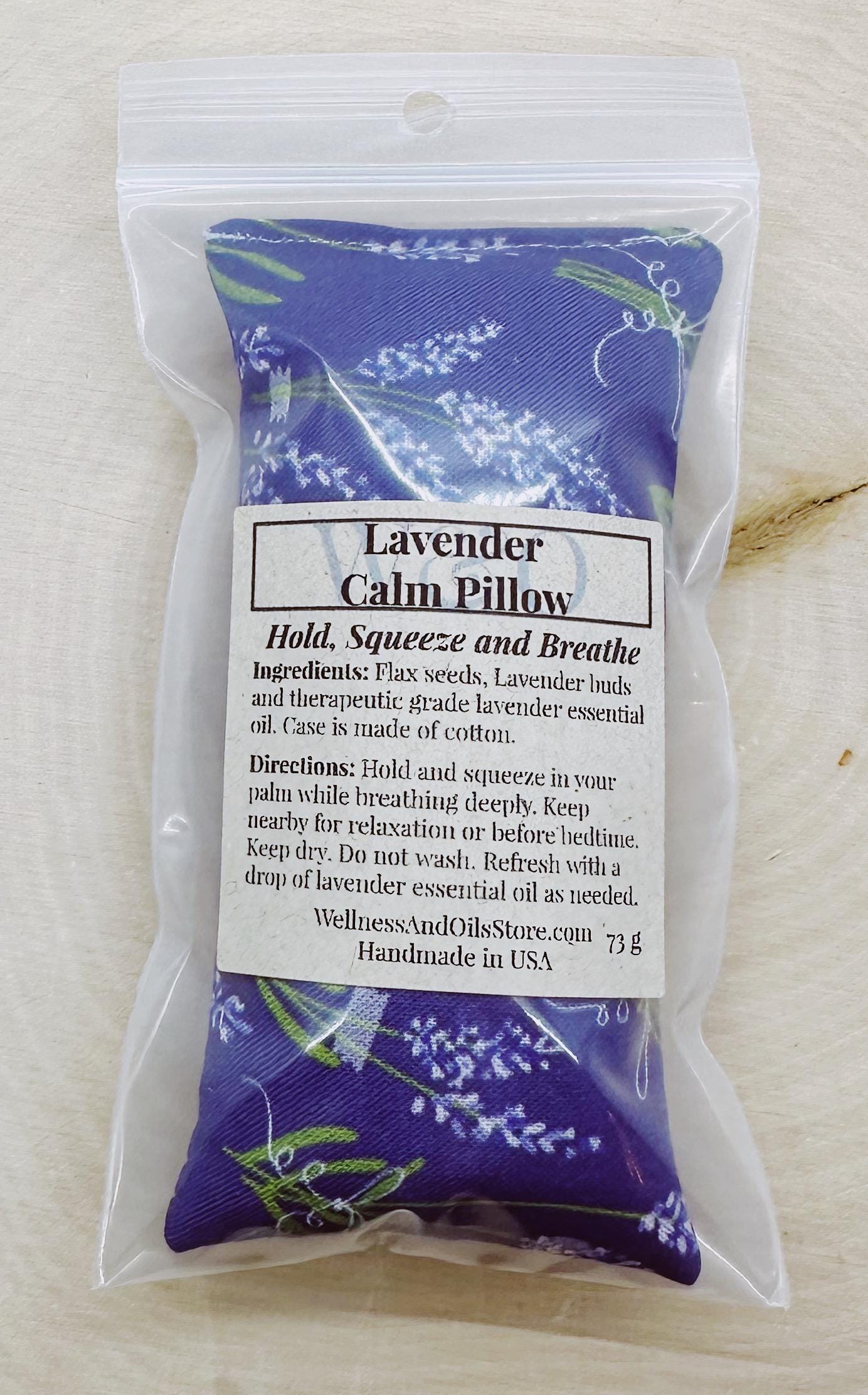 Lavender Calm Pillow, Stress Relief Aromatherapy, Hand Pillow, Lavender Field Blue