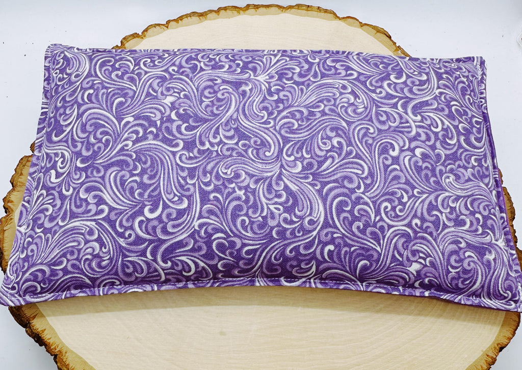 Lavender Flaxseed Comfort Pillow, Hot Cold Therapy Pack, Purple Swirls