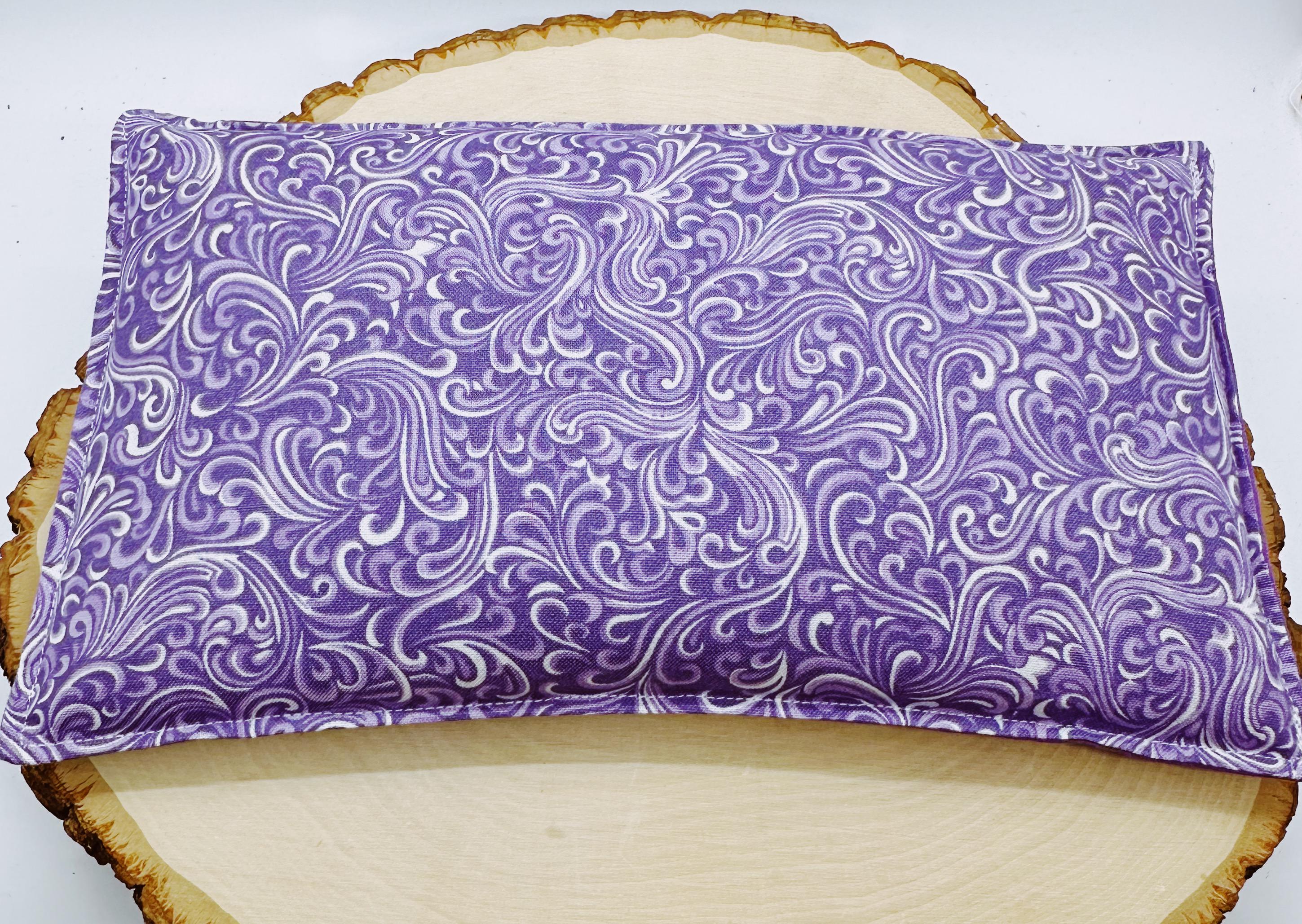Lavender Flaxseed Comfort Pillow, Hot Cold Therapy Pack, Purple Swirls