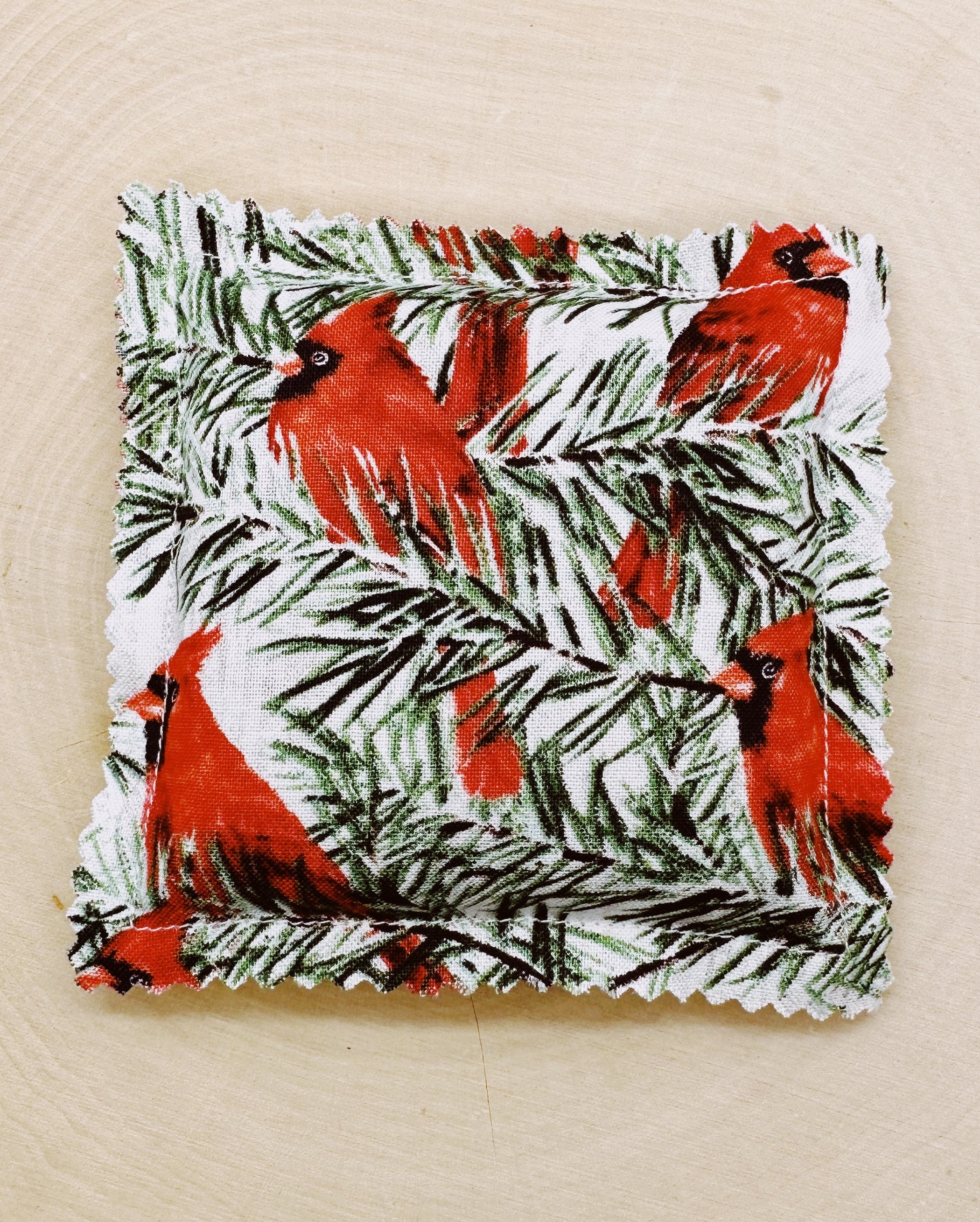Balsam Fir Sachet: Essential Oils, Cardinals Fabric, Natural Aroma
