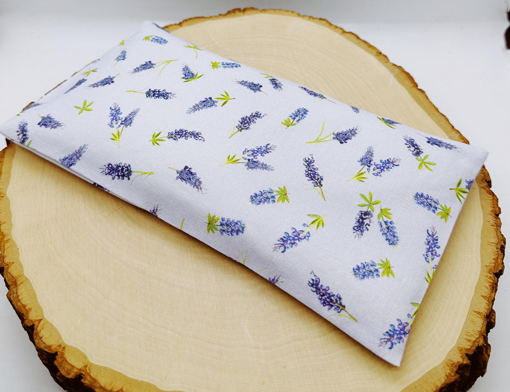 Handmade Lavender Eye Pillow: Weighted Cotton, Headache & Stress Relief, Light bleu lavender