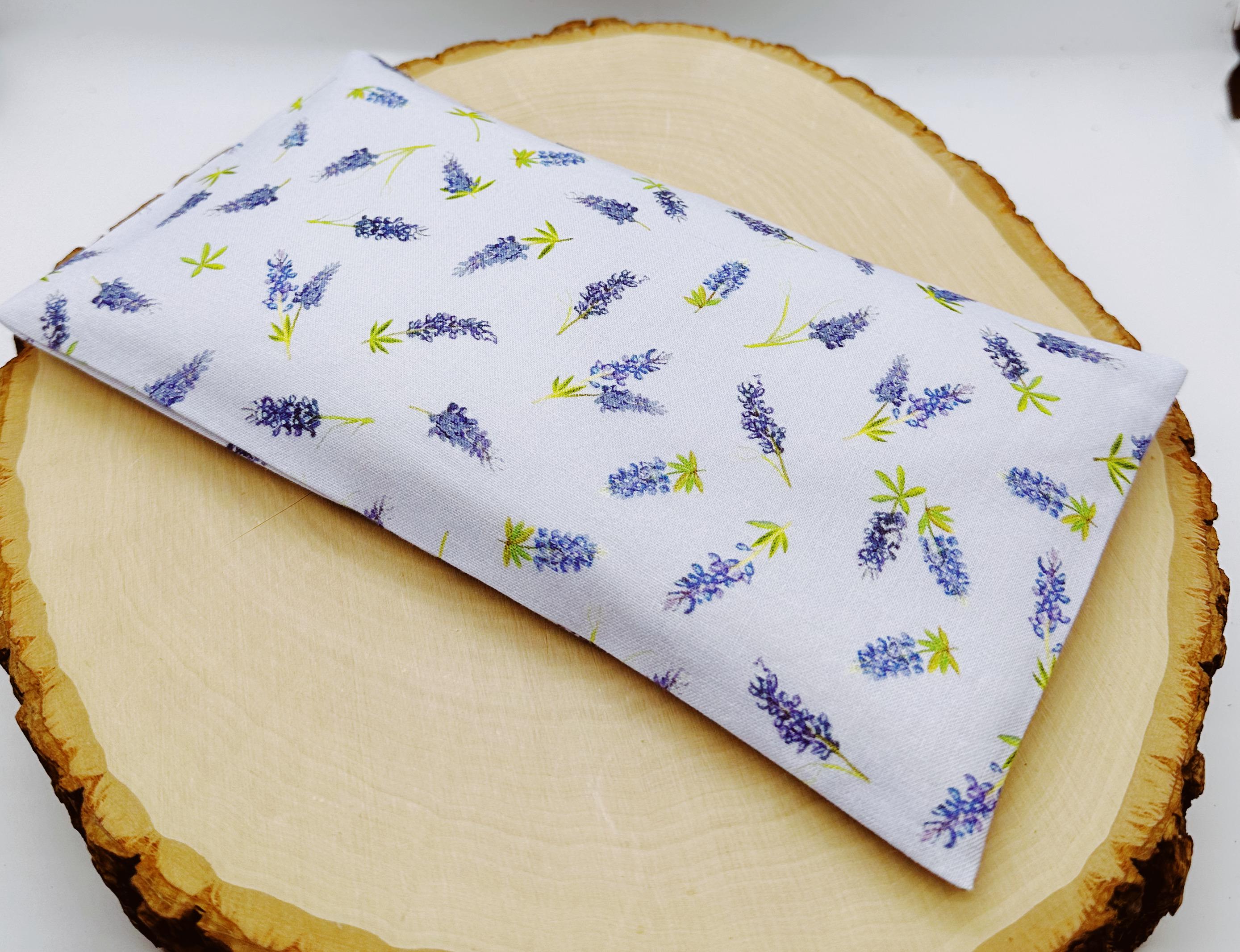 Handmade Lavender Eye Pillow: Weighted Cotton, Headache & Stress Relief, Light bleu lavender
