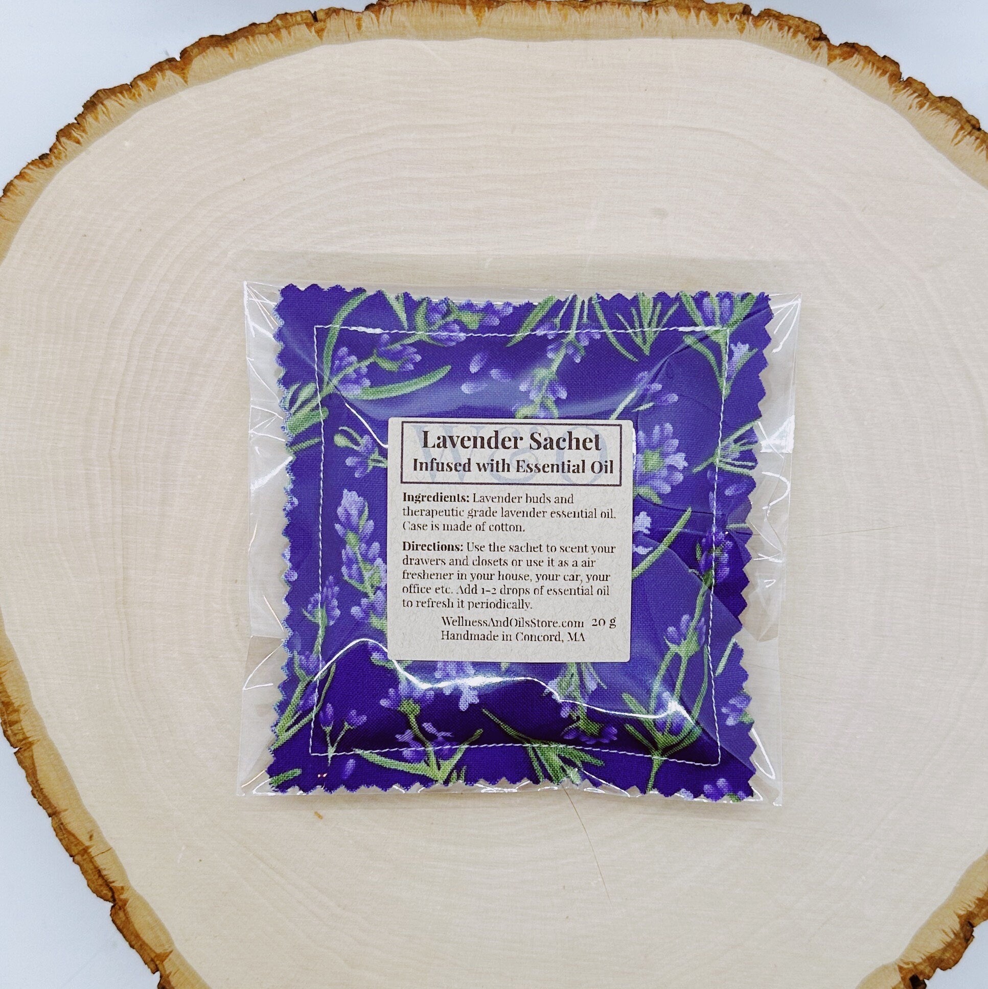 Handmade Lavender Sachet infused with Essential Oils - Purple Lavender Blessings
