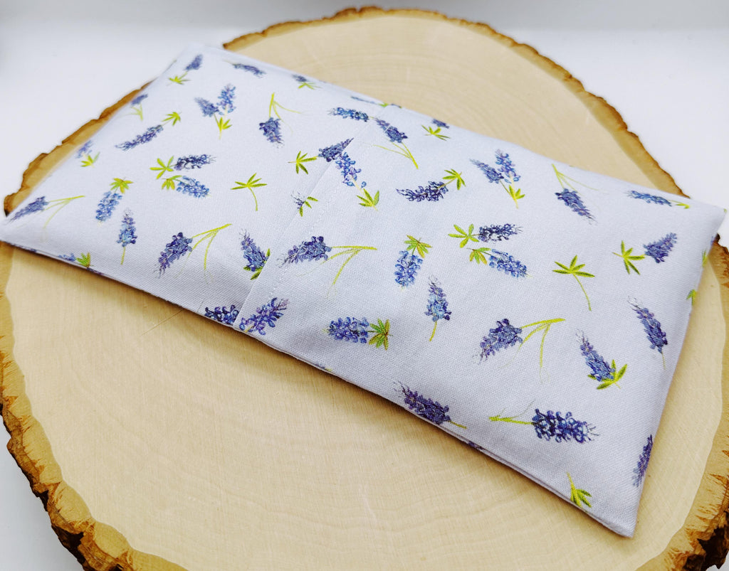 Handmade Lavender Eye Pillow: Weighted Cotton, Headache & Stress Relief, Light bleu lavender