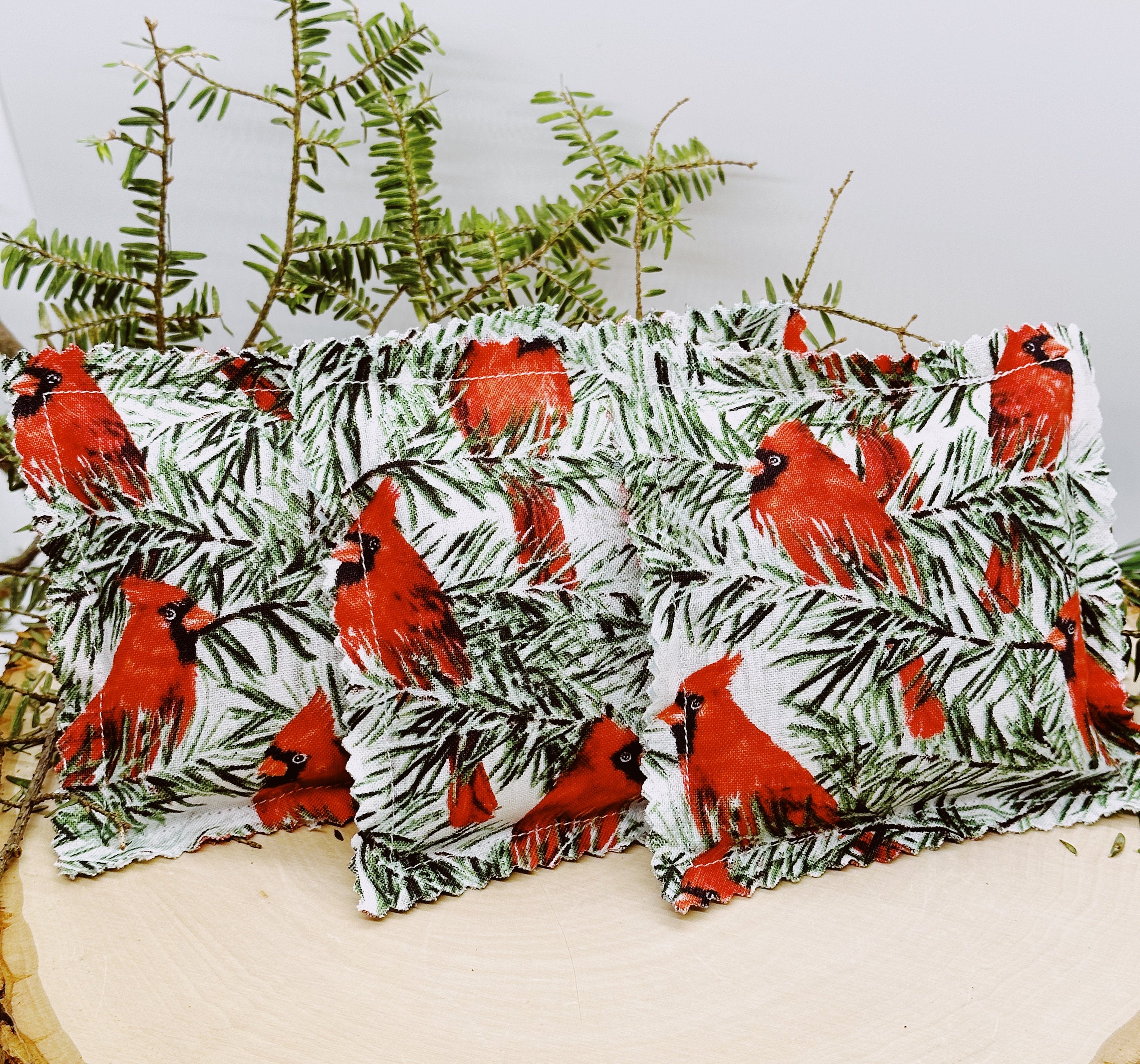 Balsam Fir Sachet: Essential Oils, Cardinals Fabric, Natural Aroma