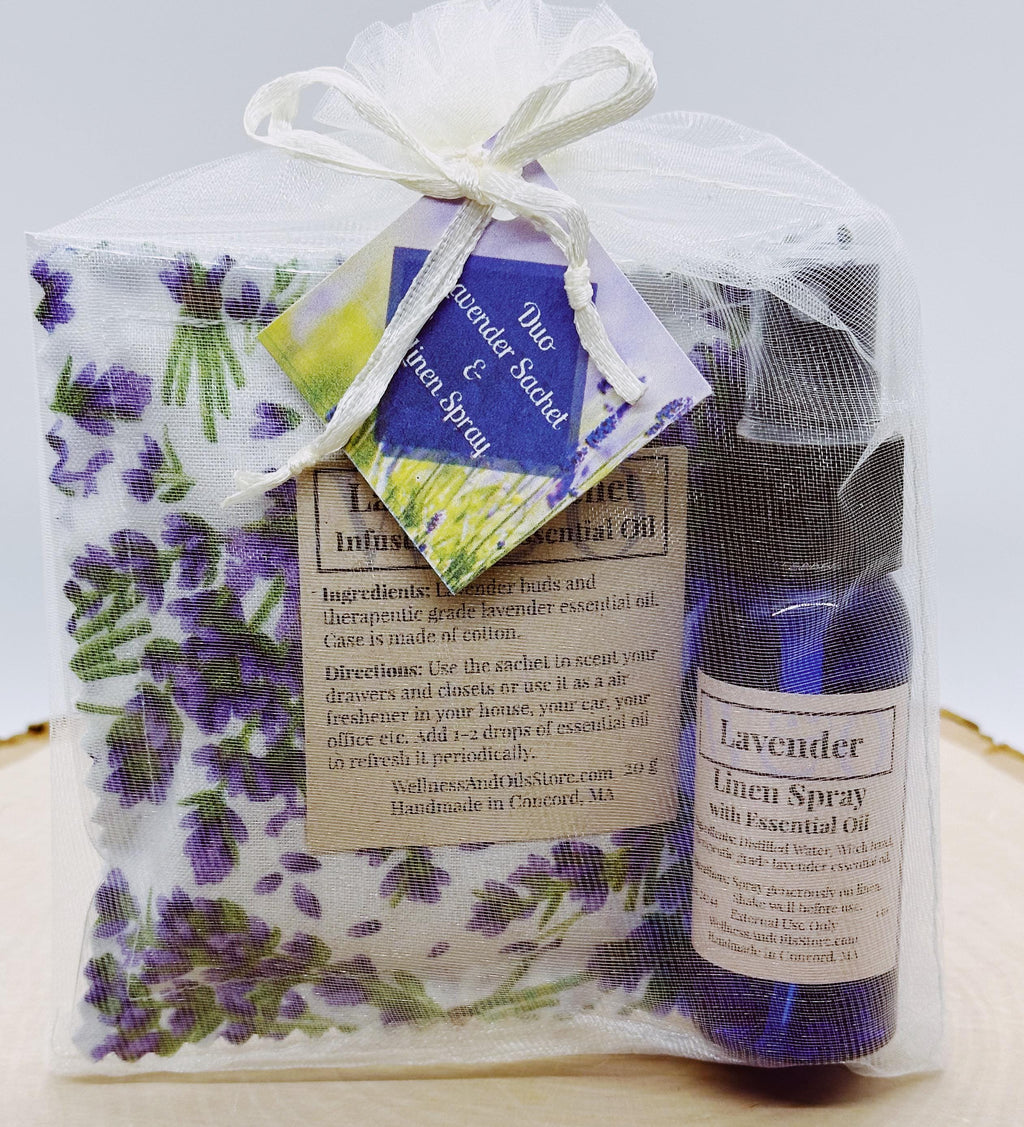 Gift Set with Essential Oil Products, Sachets and Linen Spray