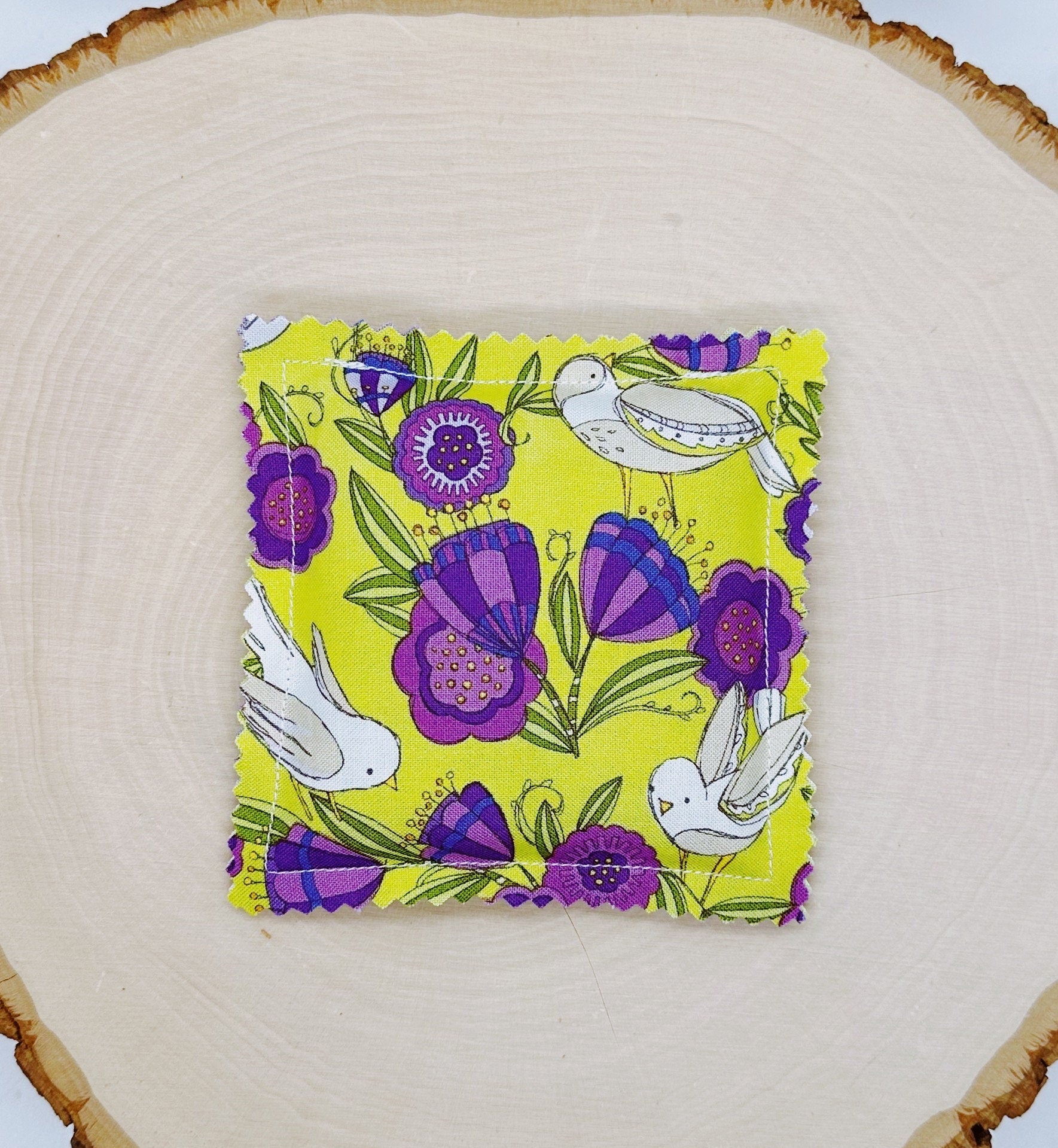 Handmade Lavender Eucalyptus Sachet infused with Essential Oils  - Pansy Posies Green
