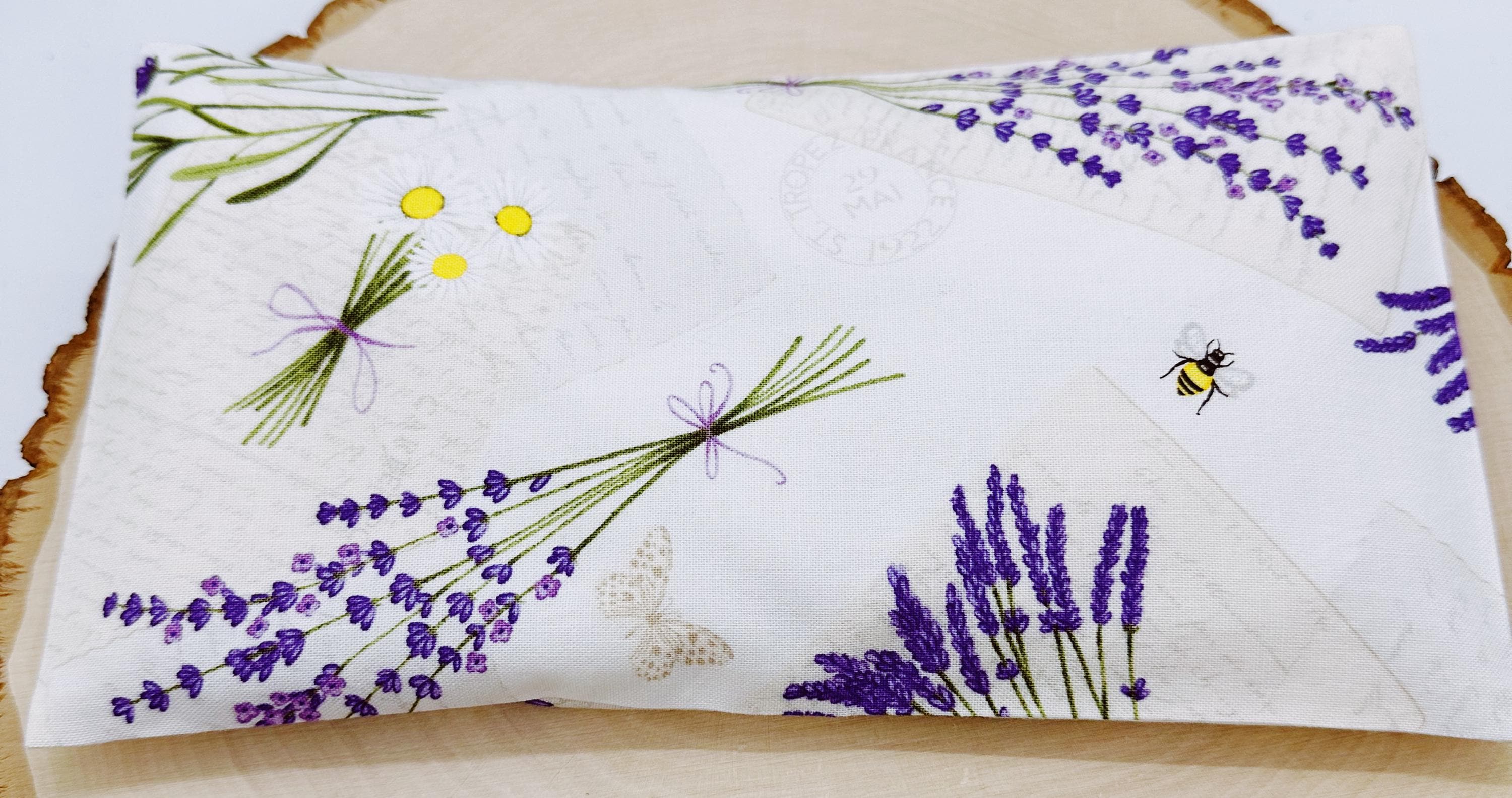 Handmade Lavender Eye Pillow: Weighted Flax Seed, Washable Cotton Cover