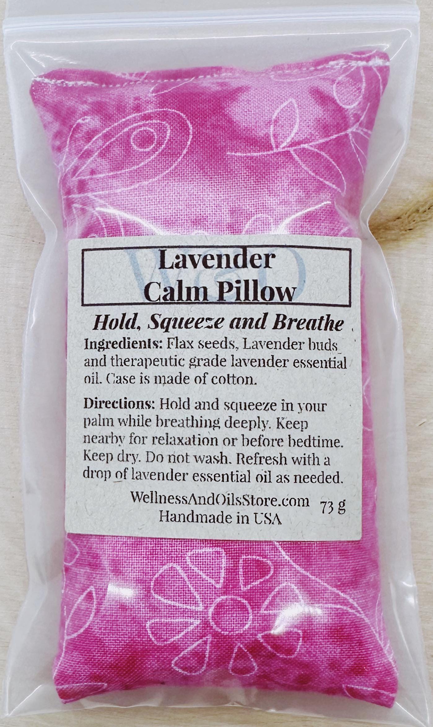 Lavender Calm Pillow, Stress Relief Aromatherapy, Hand Pillow, Pink Butterflies