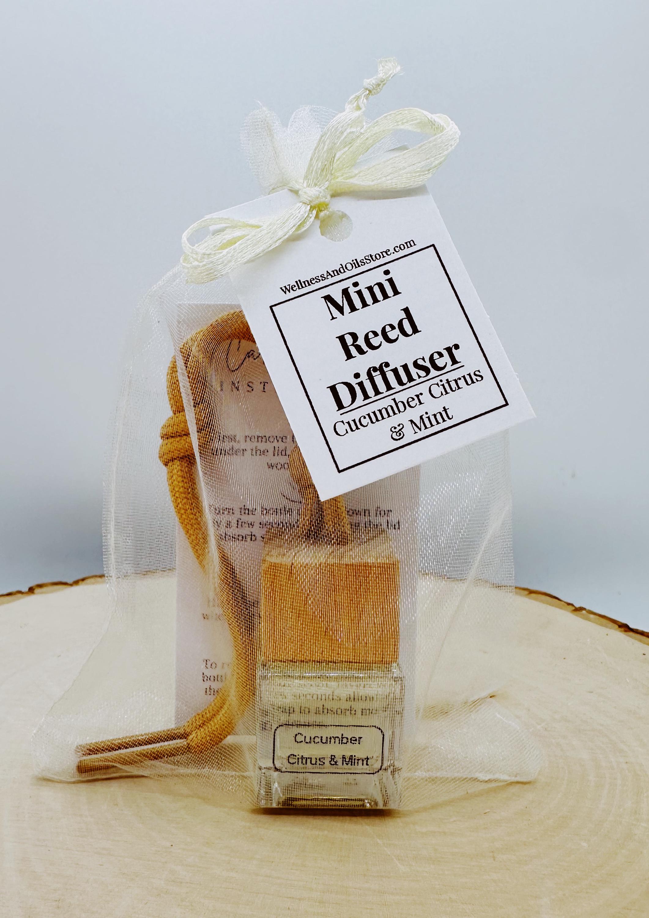 Car Reed Diffuser: Cucumber Citrus & Mint Essential Oils - Refillable