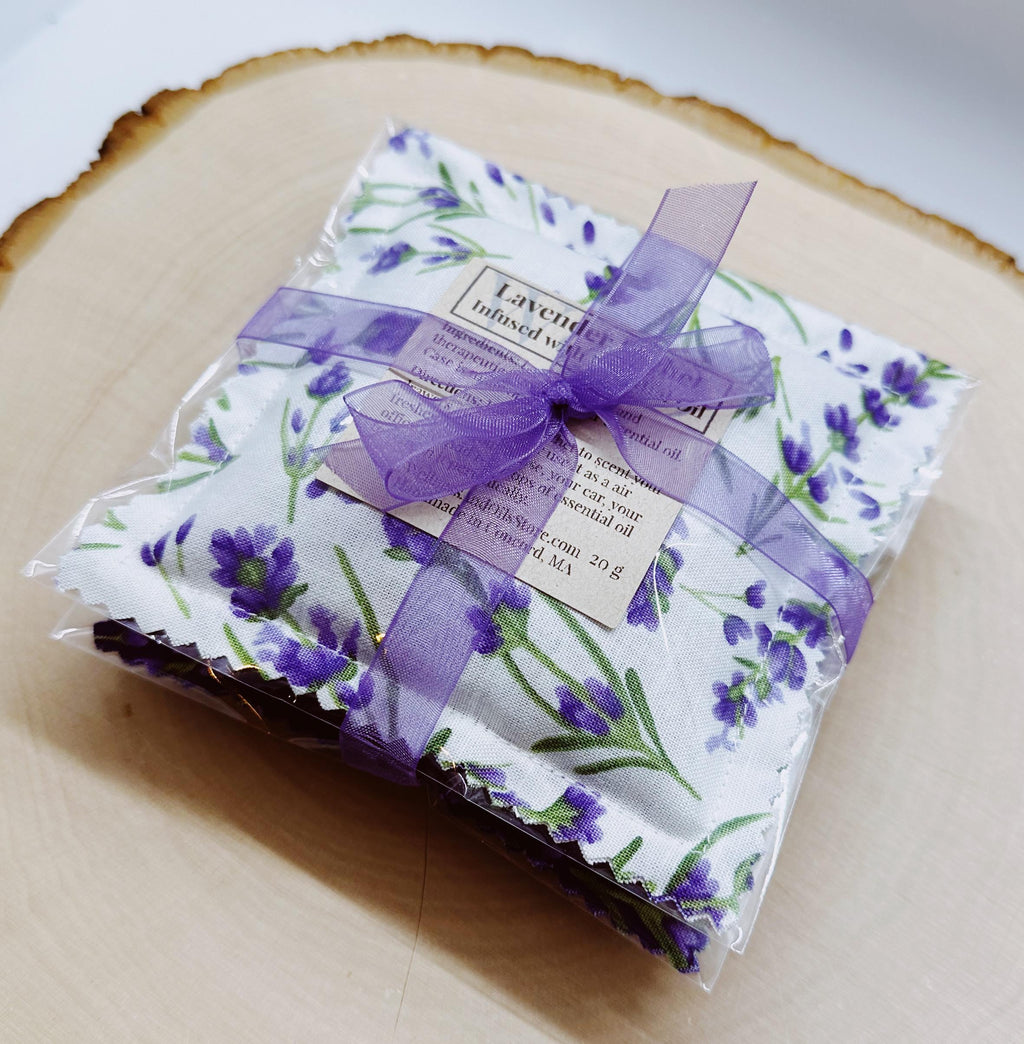 Lavender Sachet Gift Set: Essential Oil Infused, Cotton Case