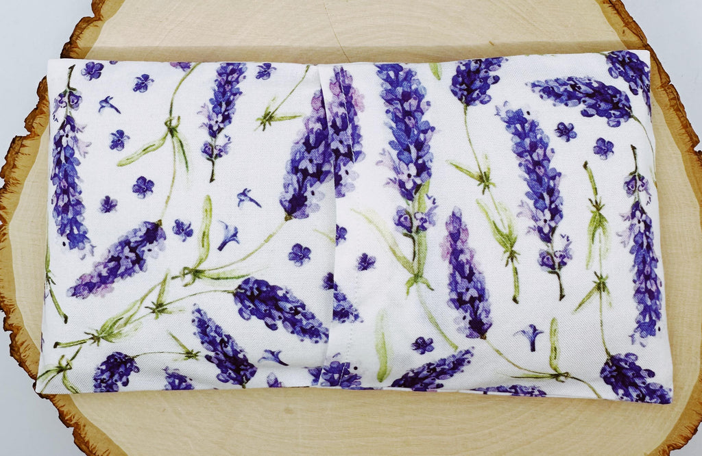 Handmade Lavender Eye Pillow: Weighted Cotton, Headache & Stress Relief, More Lavender White