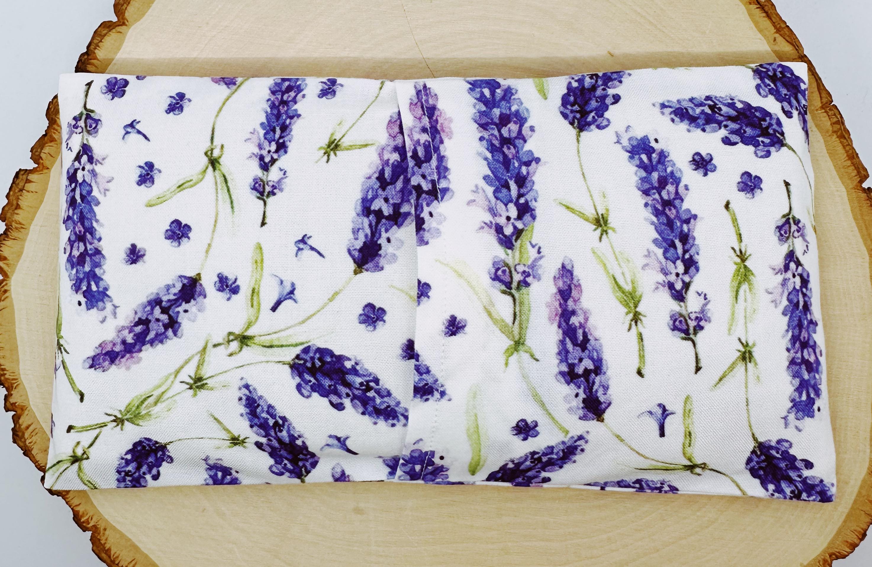 Handmade Lavender Eye Pillow: Weighted Cotton, Headache & Stress Relief, More Lavender White