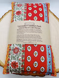 Lavender Flaxseed Comfort Pillow, Hot Cold Therapy Pack, Provence Cotton Fabric Red