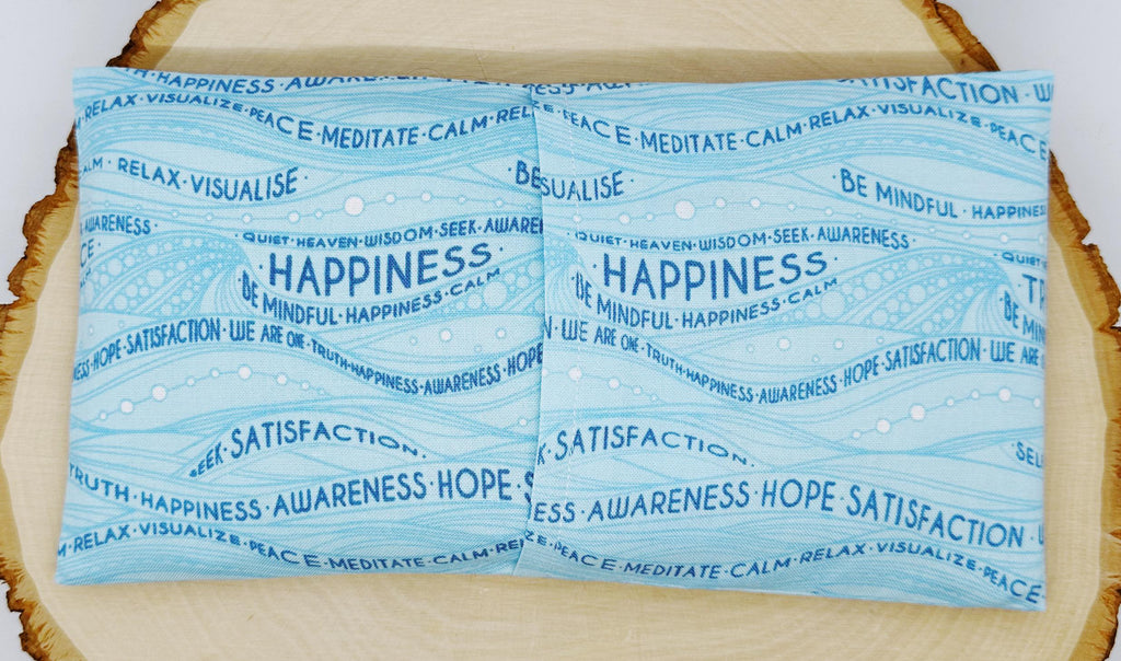 Handmade Lavender Eye Pillow: Weighted Cotton, Headache & Stress Relief, Be Mindful Blue