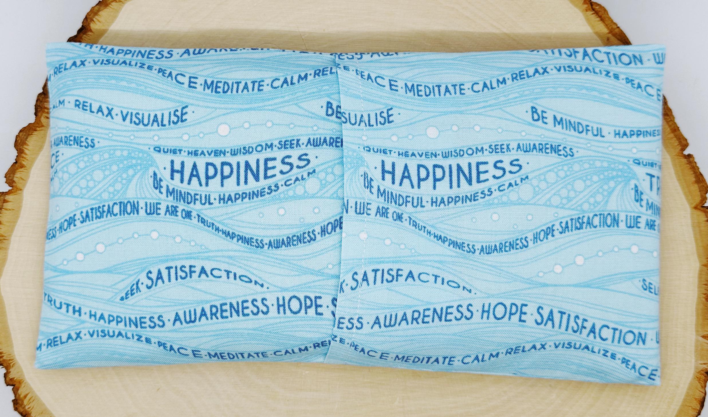 Handmade Lavender Eye Pillow: Weighted Cotton, Headache & Stress Relief, Be Mindful Blue