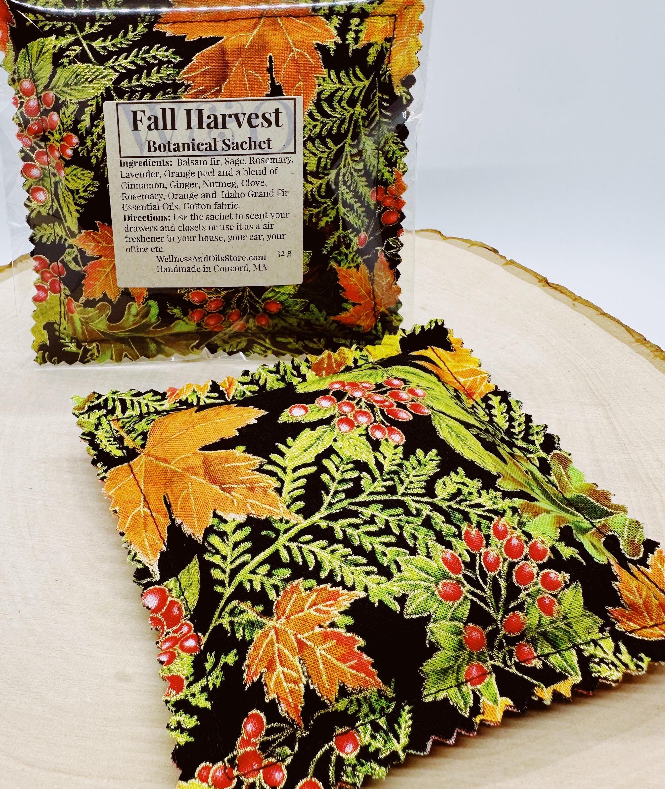 Autumn Aromatherapy Sachet with Botanical and Essential oils